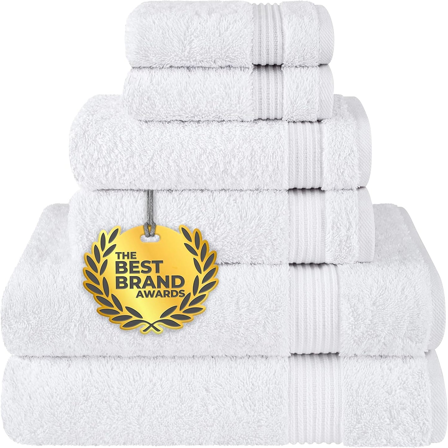 Cotton Paradise 6 Piece Towel Set, 100% Cotton Soft Absorbent Turkish Towels for Bathroom, 2 Bath Towels 2 Hand Towels 2 Washcloths, Beige Towel Set