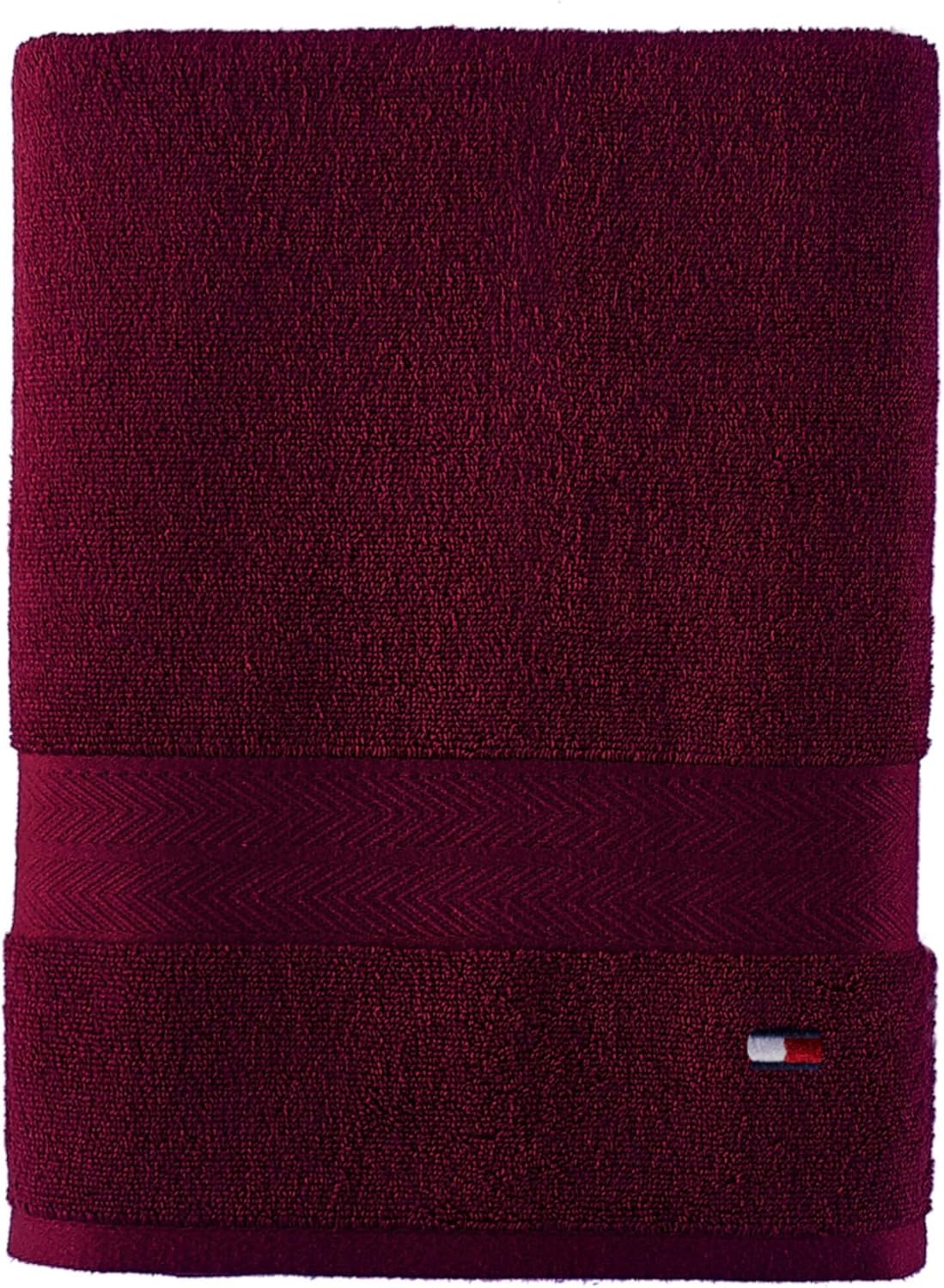 Tommy Hilfiger Modern American Solid Bath Towel, 30 X 54 Inches, 100% Cotton 574 GSM (Steel Grey)