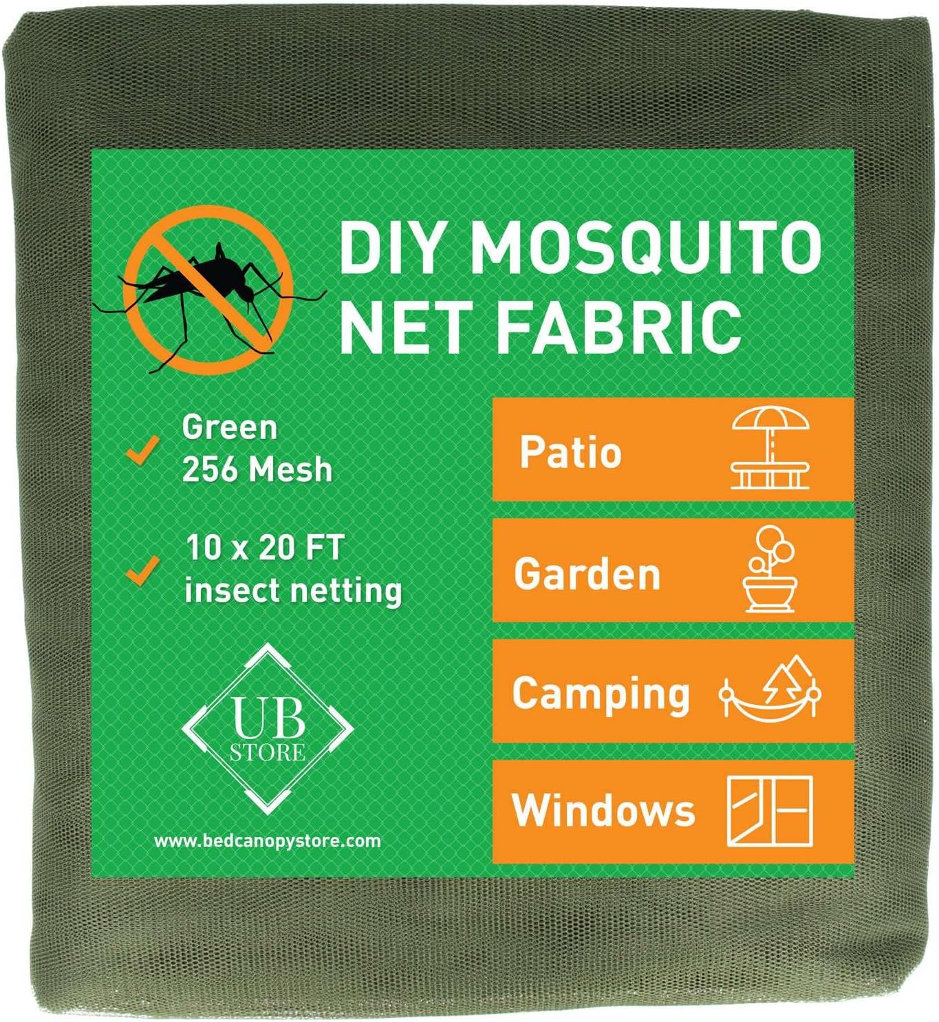 White DIY Mosquito Net Fabric | 10x20 FT Netting | Insect Cover for Garden, Patio, Outdoor & Windows | Multiple Sizes in Black, White & Green | Raised Bed Screen Mesh Barrier