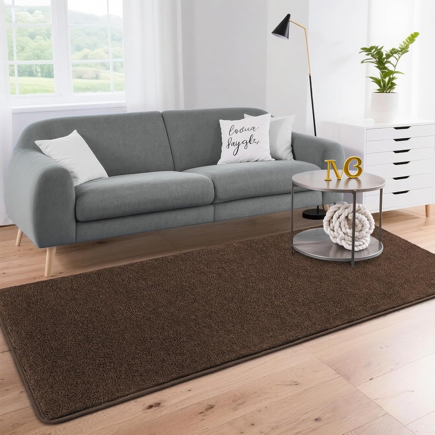DweIke Modern Area Rugs for Living Room Bedroom, 4x6 Navy Blue Thickened Memory-Foam Throw Carpet, Super Soft Kids Boys Girls Rug, Non-Slip and Washable Carpets for Dorm Nursery Classroom Decor