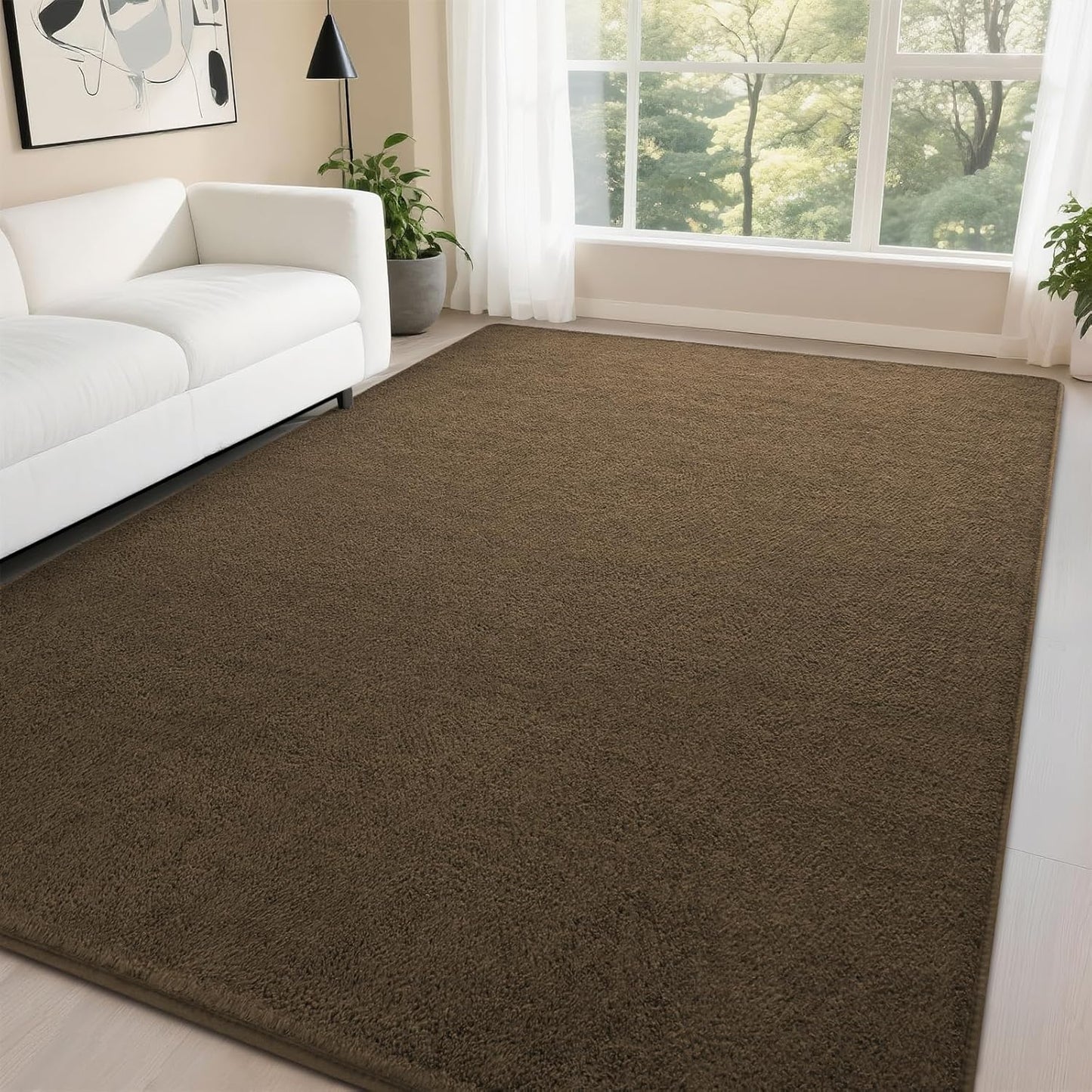 DweIke Modern Area Rugs for Living Room Bedroom, 4x6 Navy Blue Thickened Memory-Foam Throw Carpet, Super Soft Kids Boys Girls Rug, Non-Slip and Washable Carpets for Dorm Nursery Classroom Decor