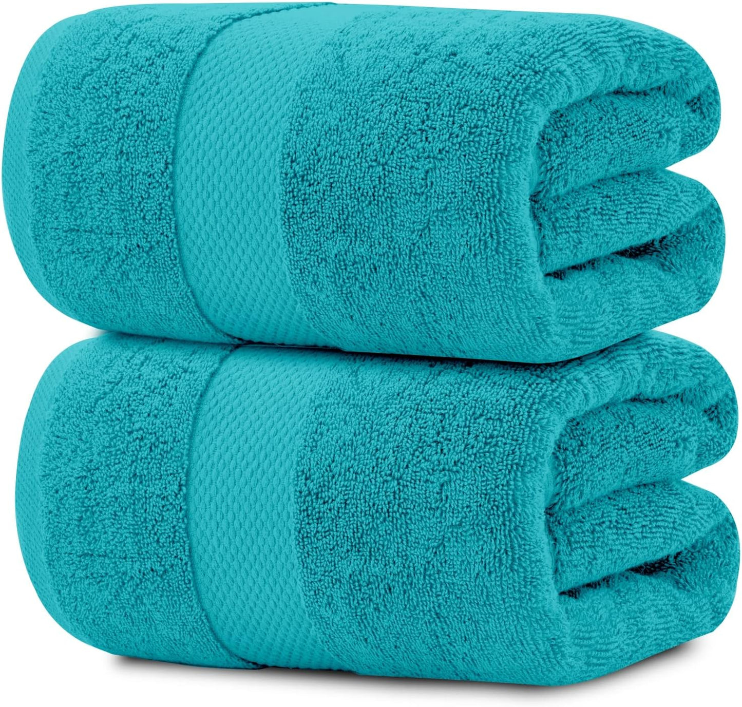White Classic Luxury Bath Sheets Towels for Adults Extra Large 35x70 Inch - 700 GSM Turkish Cotton, Highly Absorbent | Hotel Collection | 2 Pack
