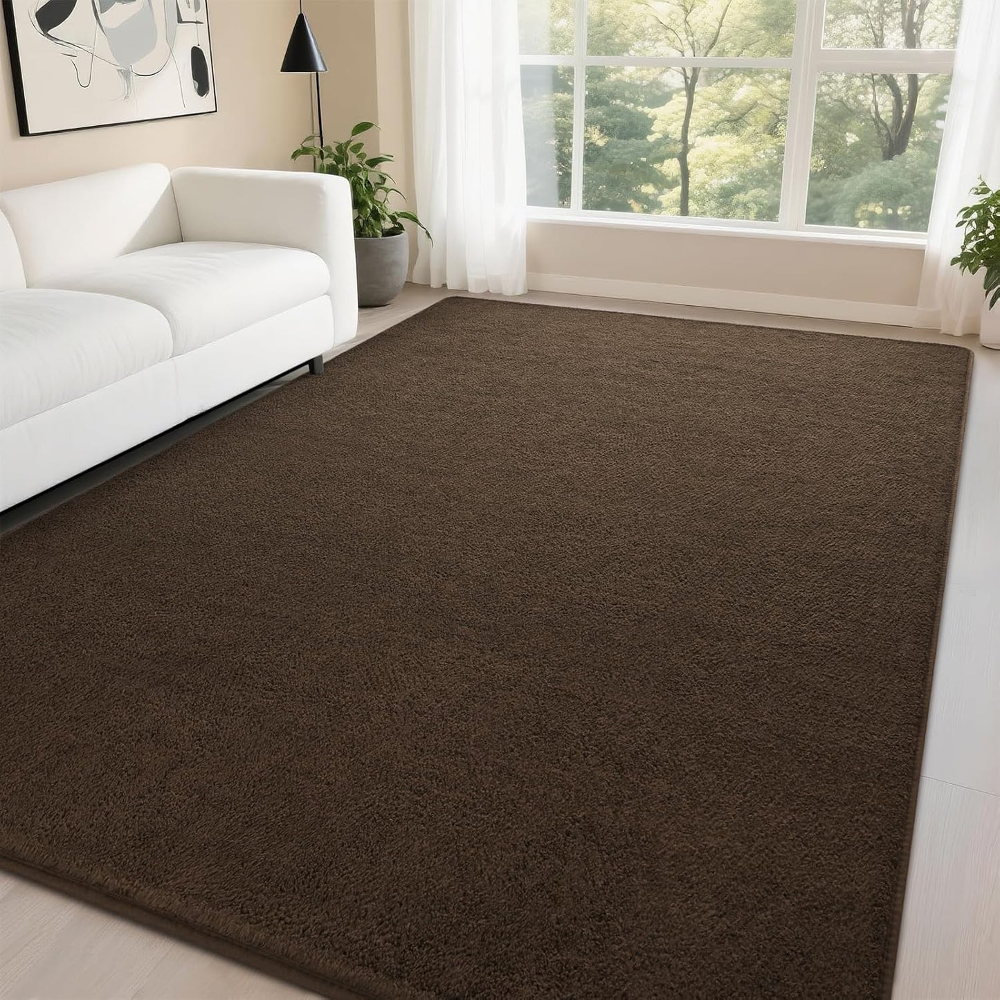 DweIke Modern Area Rugs for Living Room Bedroom, 4x6 Navy Blue Thickened Memory-Foam Throw Carpet, Super Soft Kids Boys Girls Rug, Non-Slip and Washable Carpets for Dorm Nursery Classroom Decor