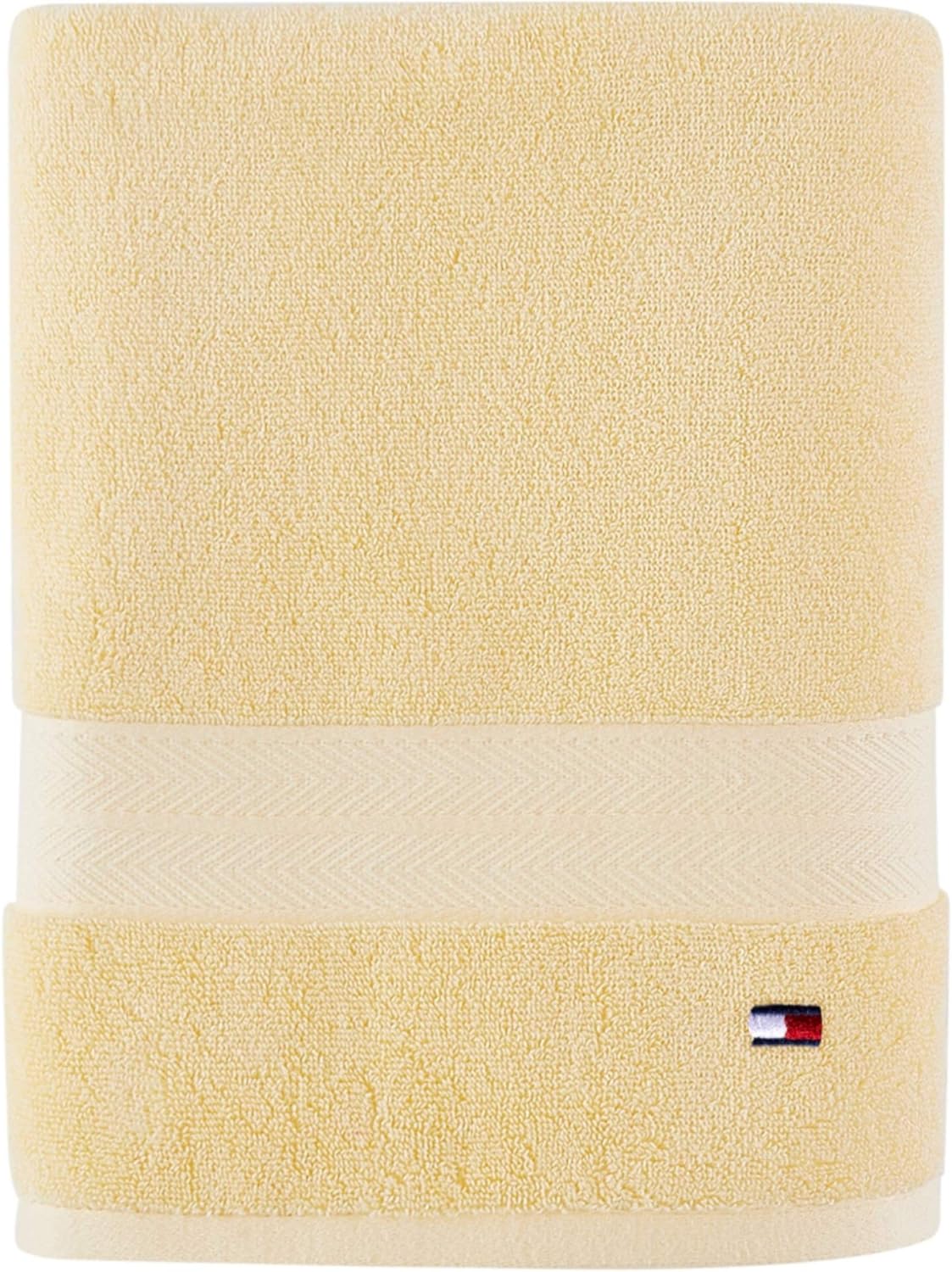 Tommy Hilfiger Modern American Solid Bath Towel, 30 X 54 Inches, 100% Cotton 574 GSM (Steel Grey)