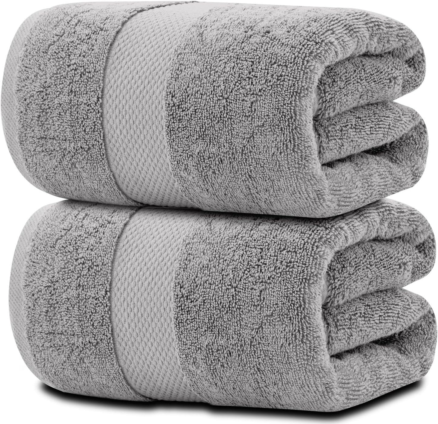 White Classic Luxury Bath Sheets Towels for Adults Extra Large 35x70 Inch - 700 GSM Turkish Cotton, Highly Absorbent | Hotel Collection | 2 Pack