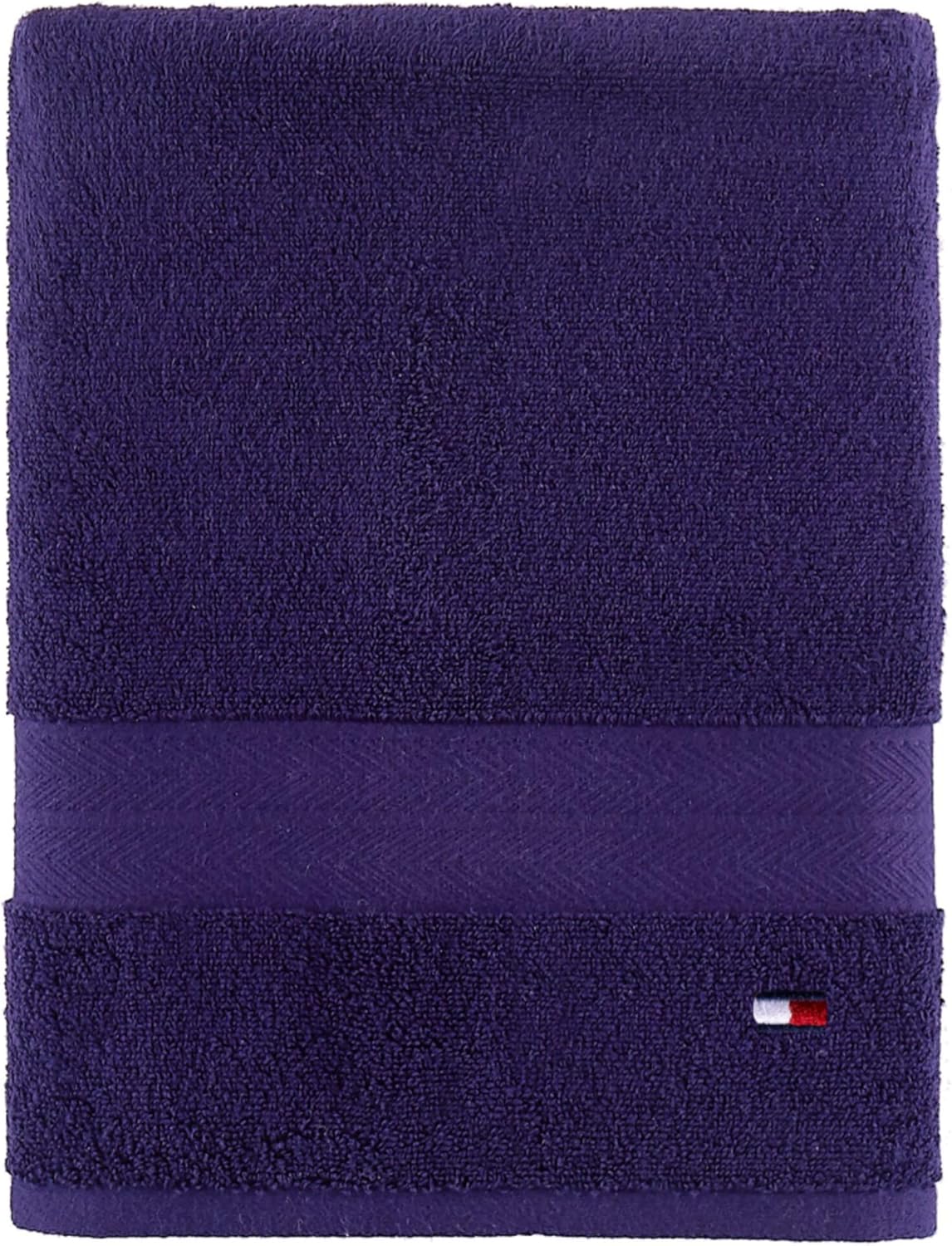 Tommy Hilfiger Modern American Solid Bath Towel, 30 X 54 Inches, 100% Cotton 574 GSM (Steel Grey)