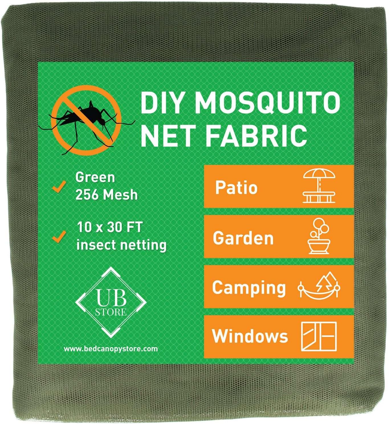 White DIY Mosquito Net Fabric | 10x20 FT Netting | Insect Cover for Garden, Patio, Outdoor & Windows | Multiple Sizes in Black, White & Green | Raised Bed Screen Mesh Barrier