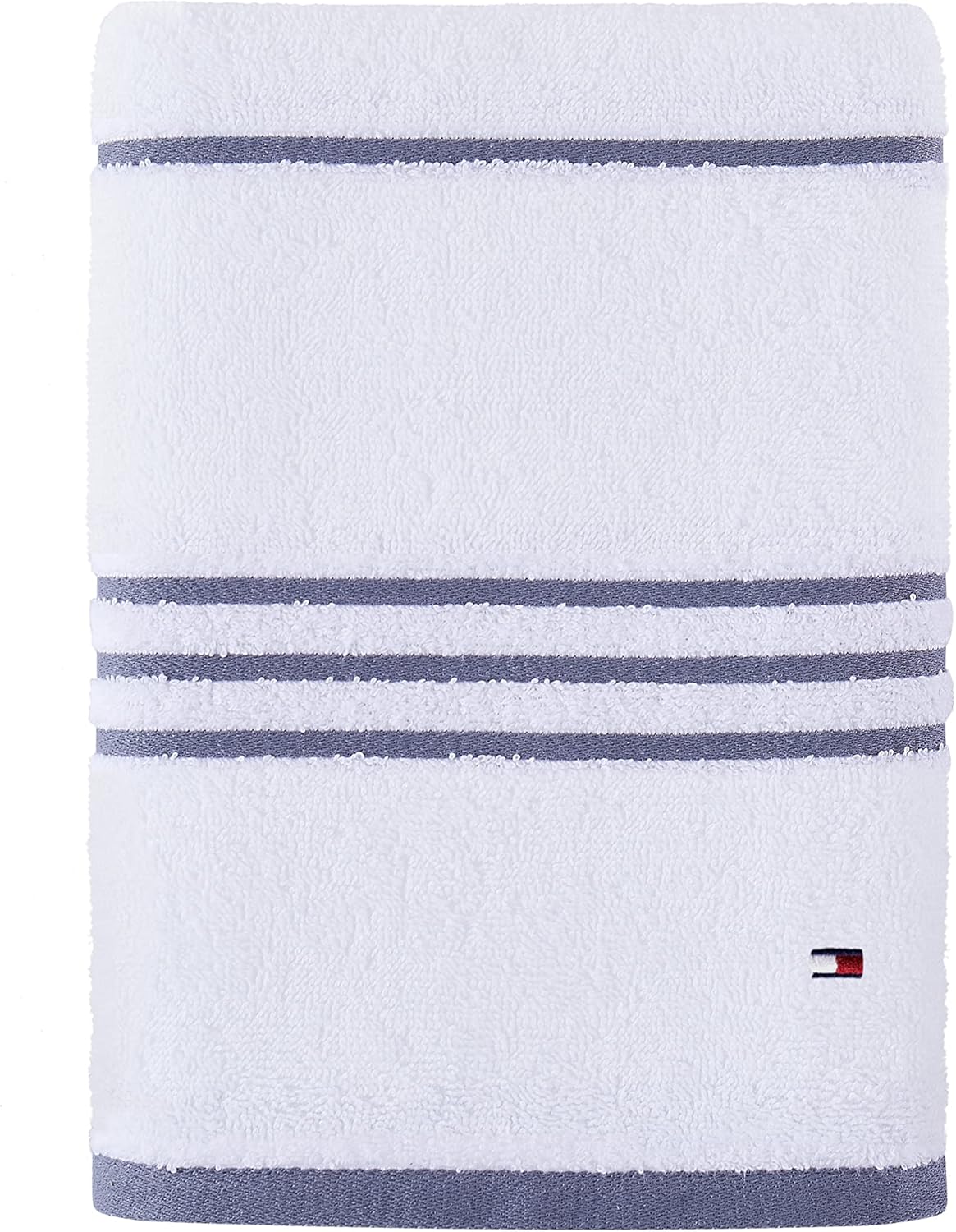 Tommy Hilfiger Modern American Solid Bath Towel, 30 X 54 Inches, 100% Cotton 574 GSM (Steel Grey)