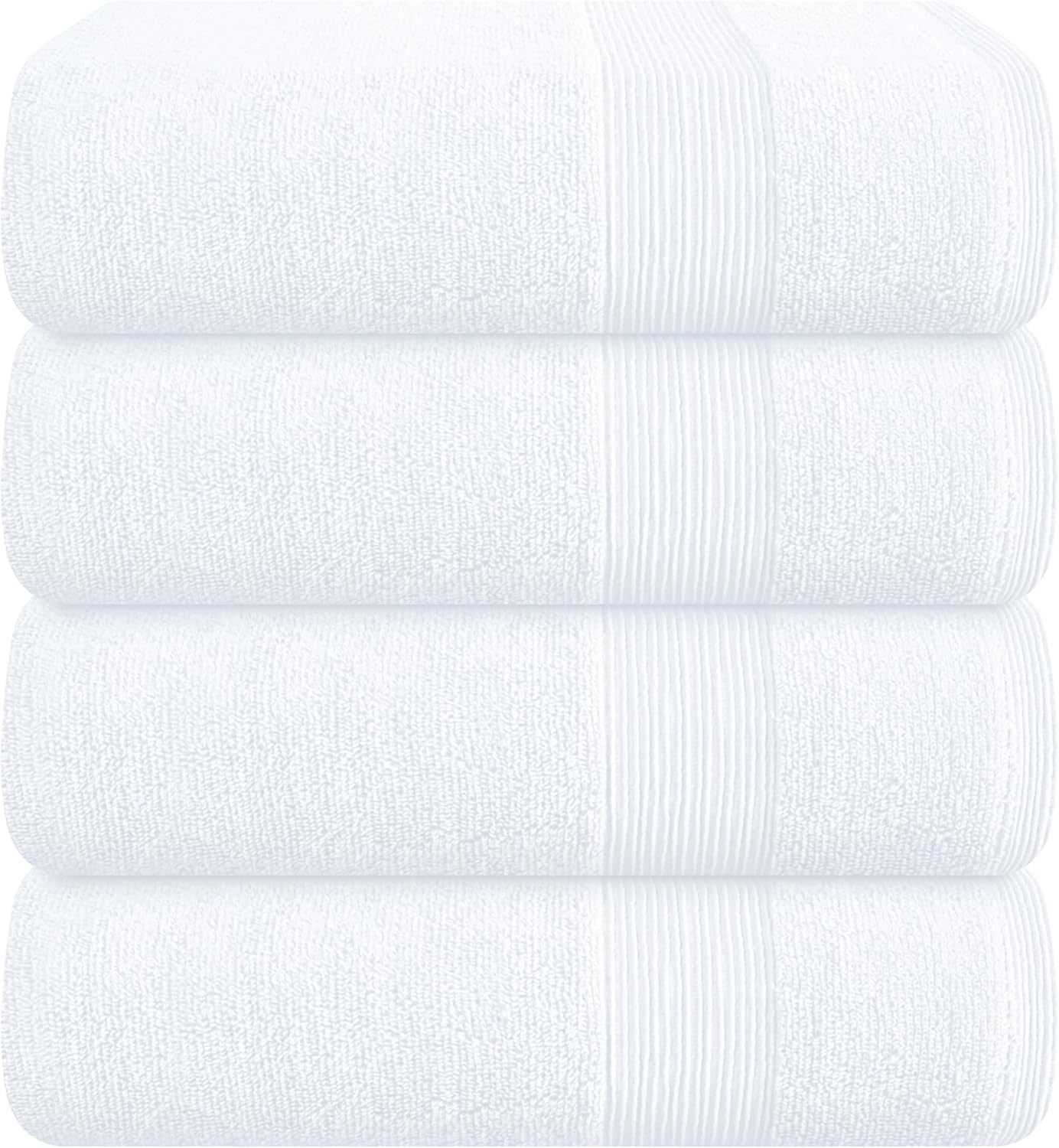 Belizzi Home 4 Pack Bath Towel Set 27x54, 100% Ring Spun Cotton, Ultra Soft Highly Absorbent Machine Washable Hotel Spa Quality Bath Towels for Bathroom, 4 Bath Towels Black