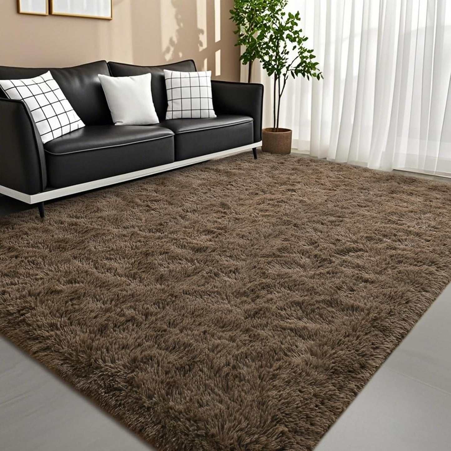 DweIke Fluffy Dark Green Rugs for Bedroom Living Room, 4x6 Feet Soft Plush Shaggy Forest Hunter Green Girls Boys Kids Rug, Non-Slip and Machine Washable Carpet for Dorm Nursery Classroom Decor