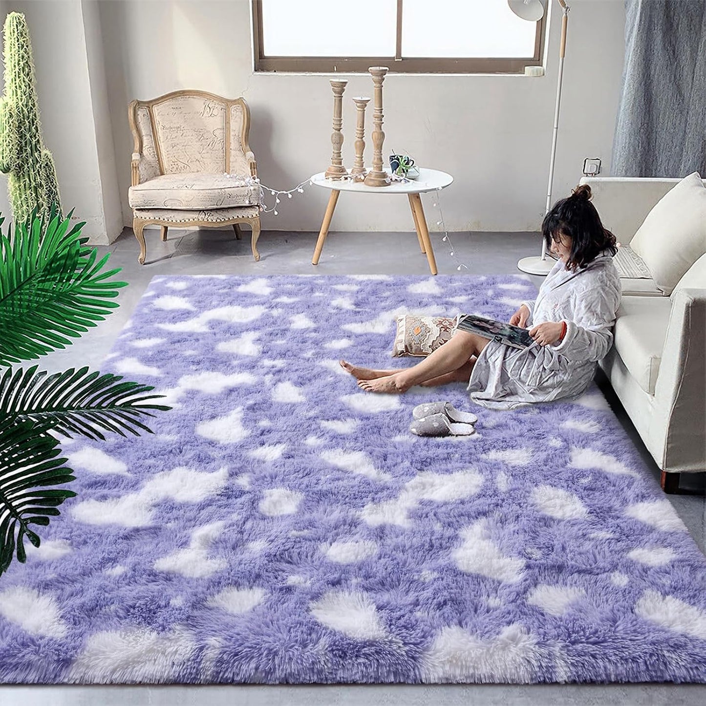 DweIke Fluffy Dark Green Rugs for Bedroom Living Room, 4x6 Feet Soft Plush Shaggy Forest Hunter Green Girls Boys Kids Rug, Non-Slip and Machine Washable Carpet for Dorm Nursery Classroom Decor