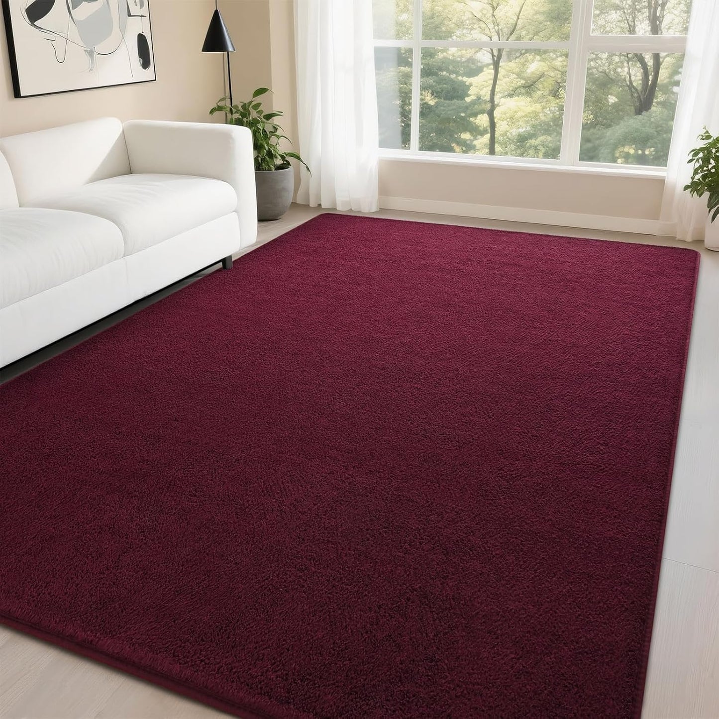DweIke Modern Area Rugs for Living Room Bedroom, 4x6 Navy Blue Thickened Memory-Foam Throw Carpet, Super Soft Kids Boys Girls Rug, Non-Slip and Washable Carpets for Dorm Nursery Classroom Decor