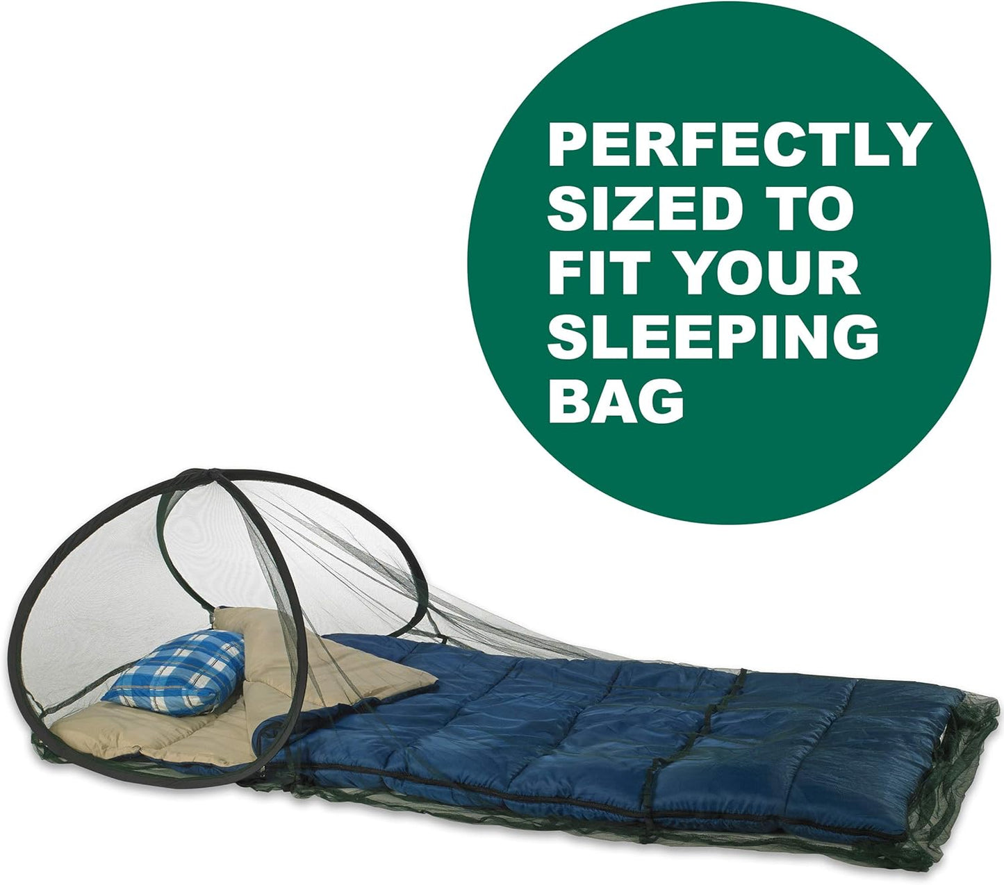 Sleep Screen Pop-Up Mosquito Net with Permethrin Bug Repellent