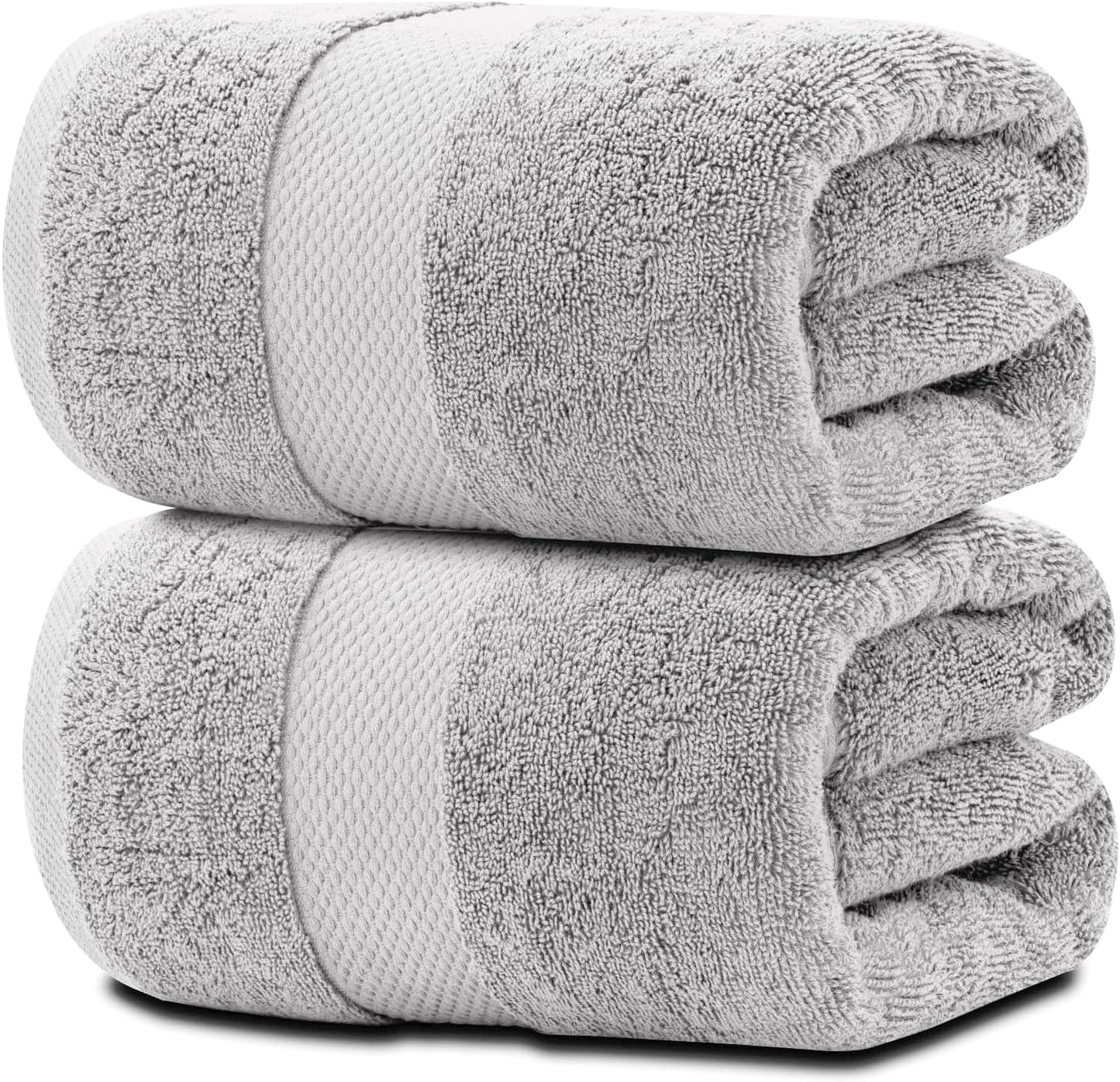 White Classic Luxury Bath Sheets Towels for Adults Extra Large 35x70 Inch - 700 GSM Turkish Cotton, Highly Absorbent | Hotel Collection | 2 Pack