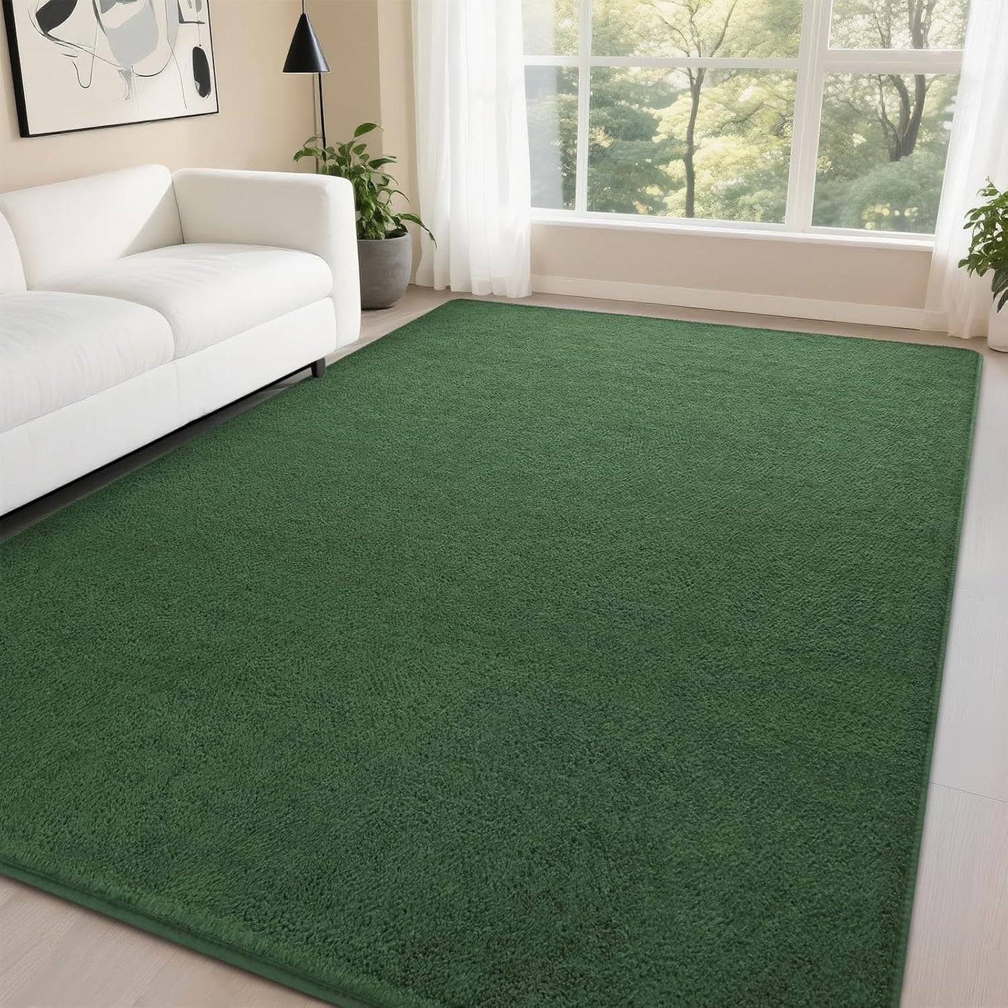 DweIke Modern Area Rugs for Living Room Bedroom, 4x6 Navy Blue Thickened Memory-Foam Throw Carpet, Super Soft Kids Boys Girls Rug, Non-Slip and Washable Carpets for Dorm Nursery Classroom Decor