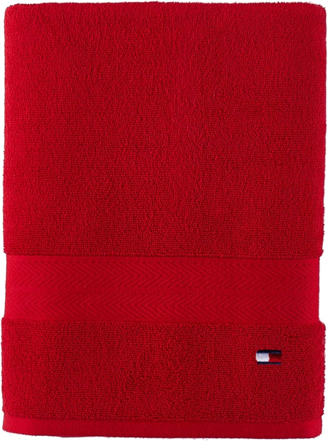 Tommy Hilfiger Modern American Solid Bath Towel, 30 X 54 Inches, 100% Cotton 574 GSM (Steel Grey)