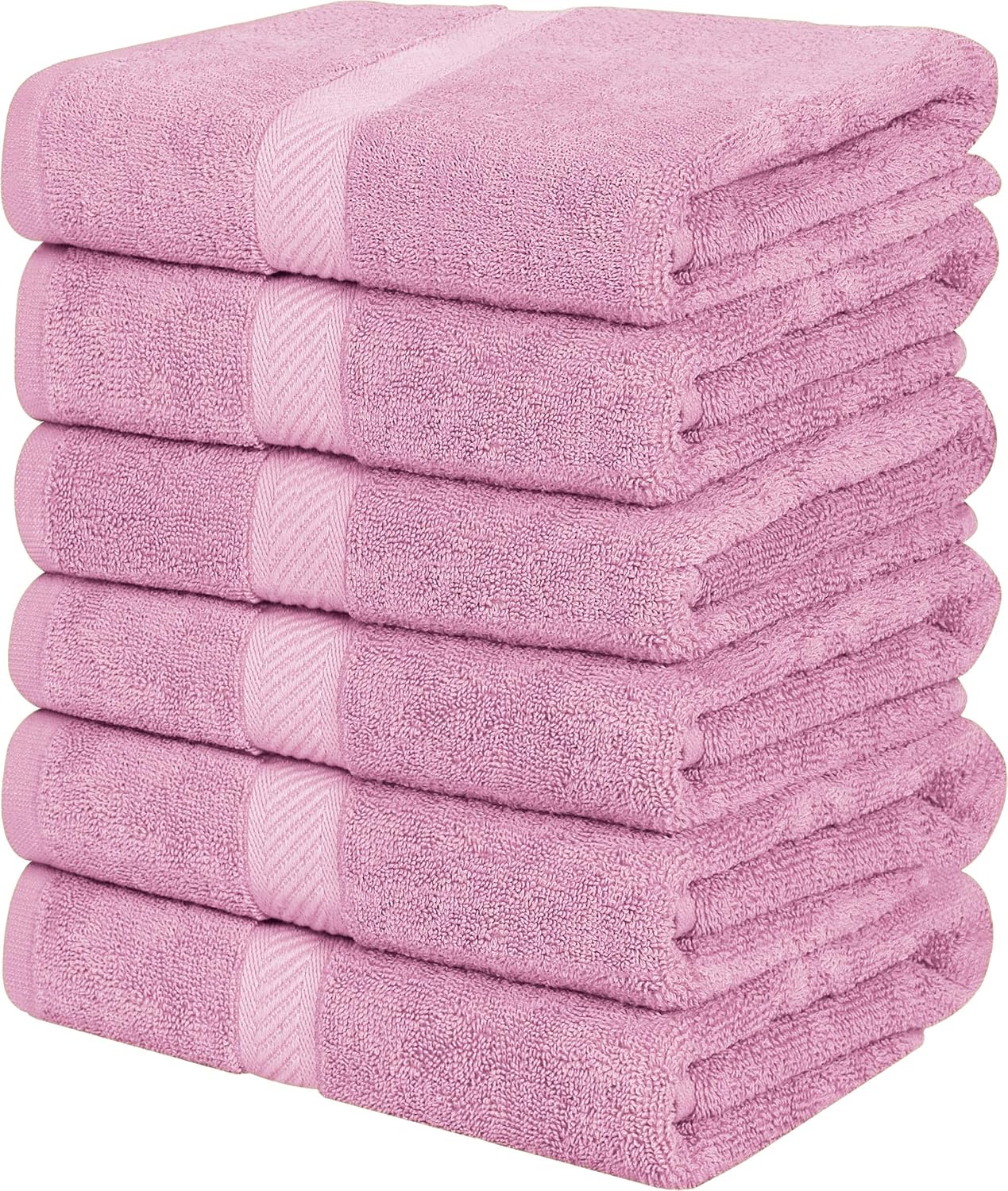 Utopia Towels 6 Pack Medium Bath Towel Set, 24 by 48 Inches, 500 GSM 100% Ring Spun Cotton, Lightweight and Highly Absorbent Quick Drying Premium Towels for Hotel, Spa and Bathroom, White