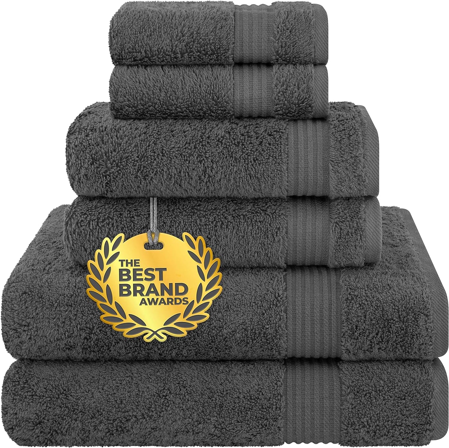 Cotton Paradise 6 Piece Towel Set, 100% Cotton Soft Absorbent Turkish Towels for Bathroom, 2 Bath Towels 2 Hand Towels 2 Washcloths, Beige Towel Set