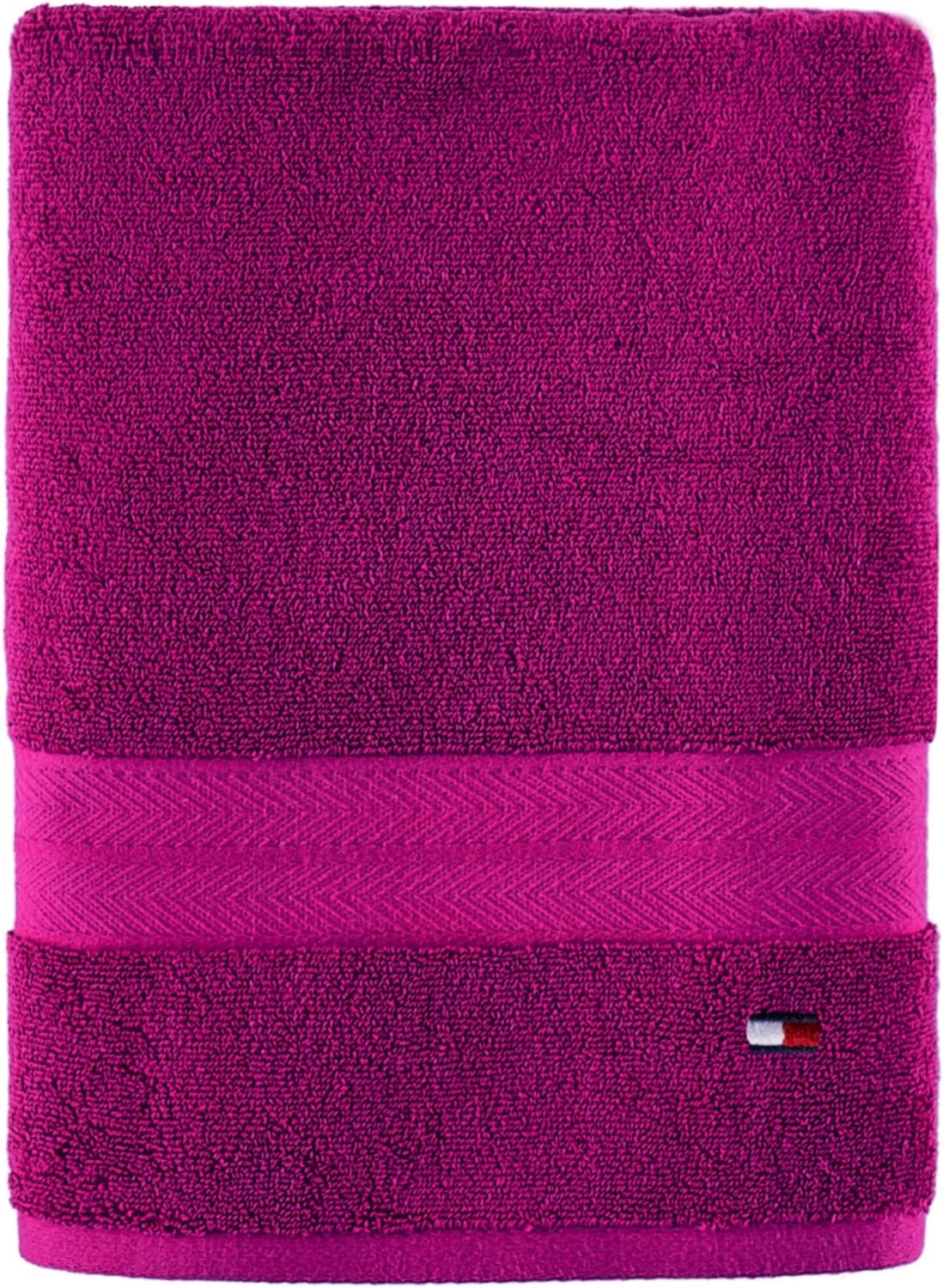 Tommy Hilfiger Modern American Solid Bath Towel, 30 X 54 Inches, 100% Cotton 574 GSM (Steel Grey)