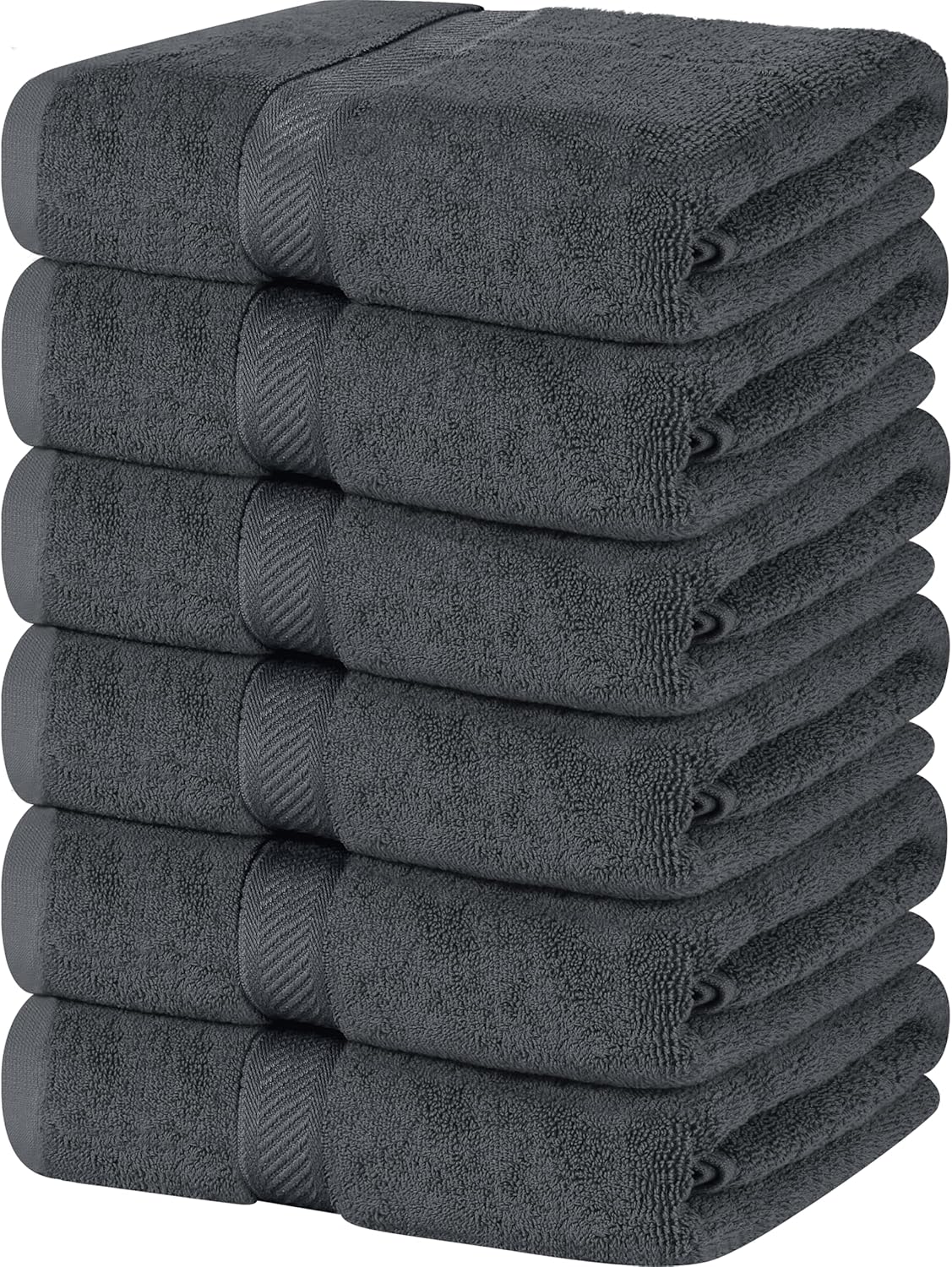 Utopia Towels 6 Pack Medium Bath Towel Set, 24 by 48 Inches, 500 GSM 100% Ring Spun Cotton, Lightweight and Highly Absorbent Quick Drying Premium Towels for Hotel, Spa and Bathroom, White