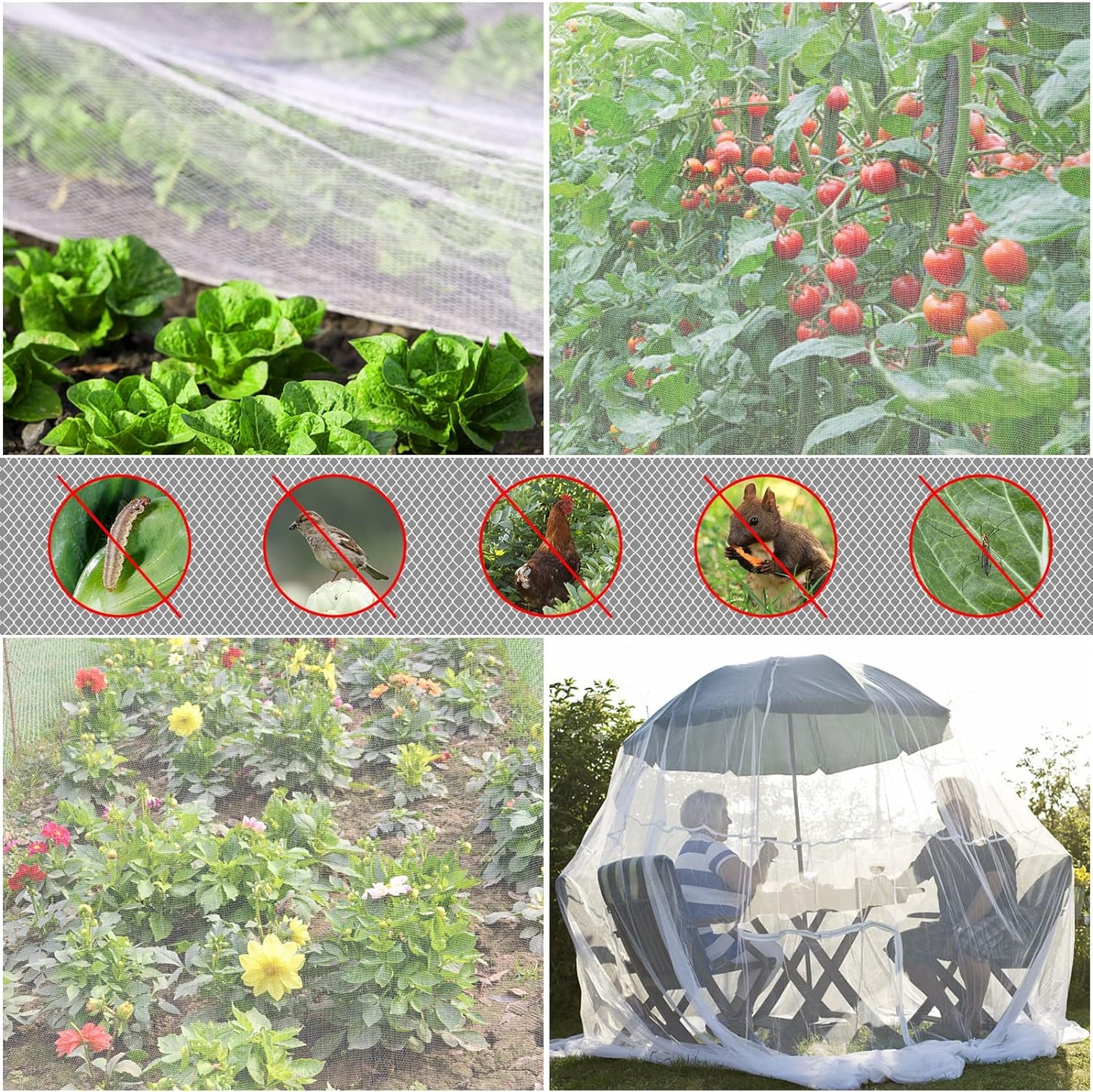 Garden Netting, 2 Pack 10x33Ft Ultra Fine Mesh Netting Pest Barrier Protection Bird Mosquito Net Plants Cover for Vegetables Fruits Flowers Crops Greenhouse Row Cover Raised Bed Patio Mesh Netting