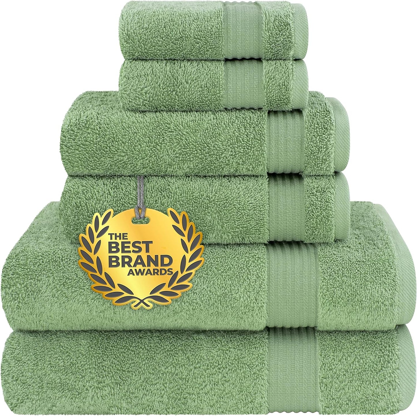Cotton Paradise 6 Piece Towel Set, 100% Cotton Soft Absorbent Turkish Towels for Bathroom, 2 Bath Towels 2 Hand Towels 2 Washcloths, Beige Towel Set