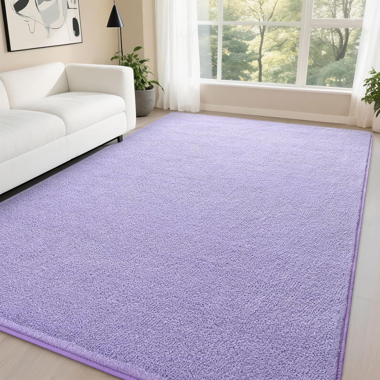 DweIke Modern Area Rugs for Living Room Bedroom, 4x6 Navy Blue Thickened Memory-Foam Throw Carpet, Super Soft Kids Boys Girls Rug, Non-Slip and Washable Carpets for Dorm Nursery Classroom Decor