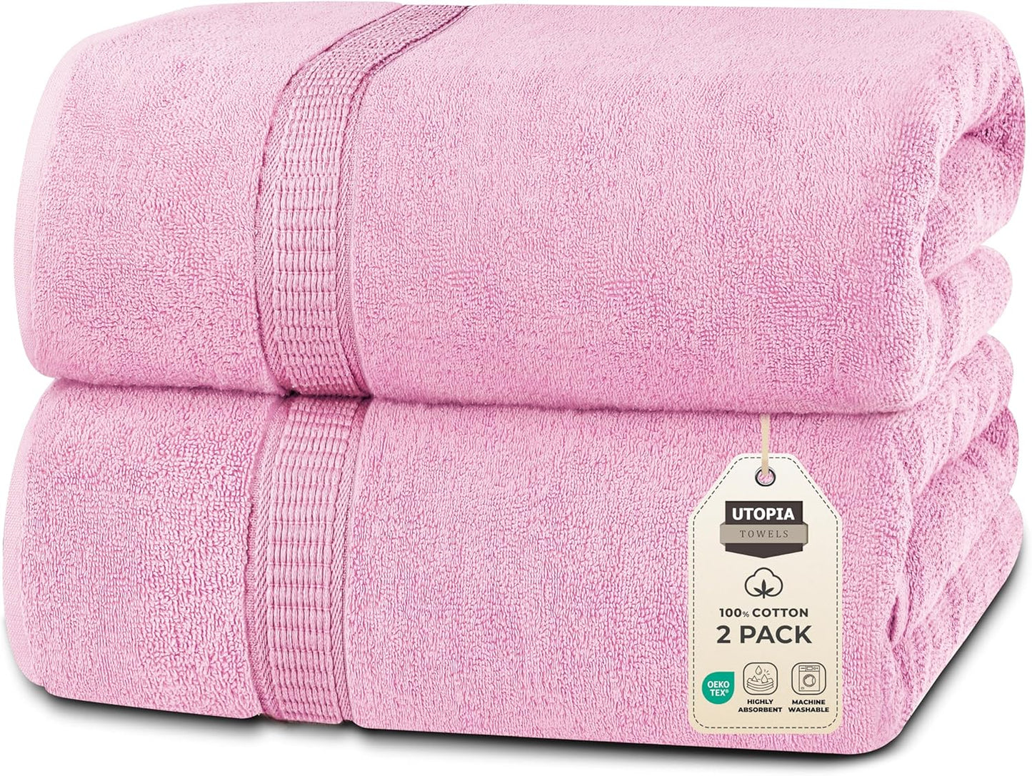 Utopia Towels Luxurious Jumbo Bath Sheet 2 Piece, 600 GSM, 35 by 70 Inches, 100% Ring Spun Cotton, Highly Absorbent and Quick Dry Extra Large Bath Towel, Super Soft Towel, Grey