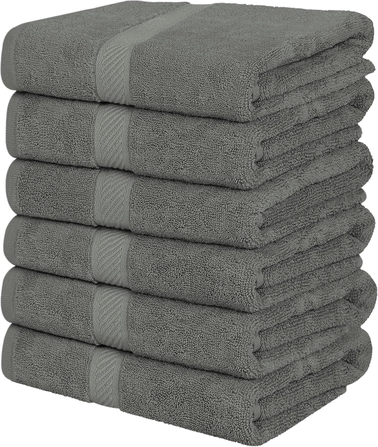 Utopia Towels 6 Pack Medium Bath Towel Set, 24 by 48 Inches, 500 GSM 100% Ring Spun Cotton, Lightweight and Highly Absorbent Quick Drying Premium Towels for Hotel, Spa and Bathroom, White