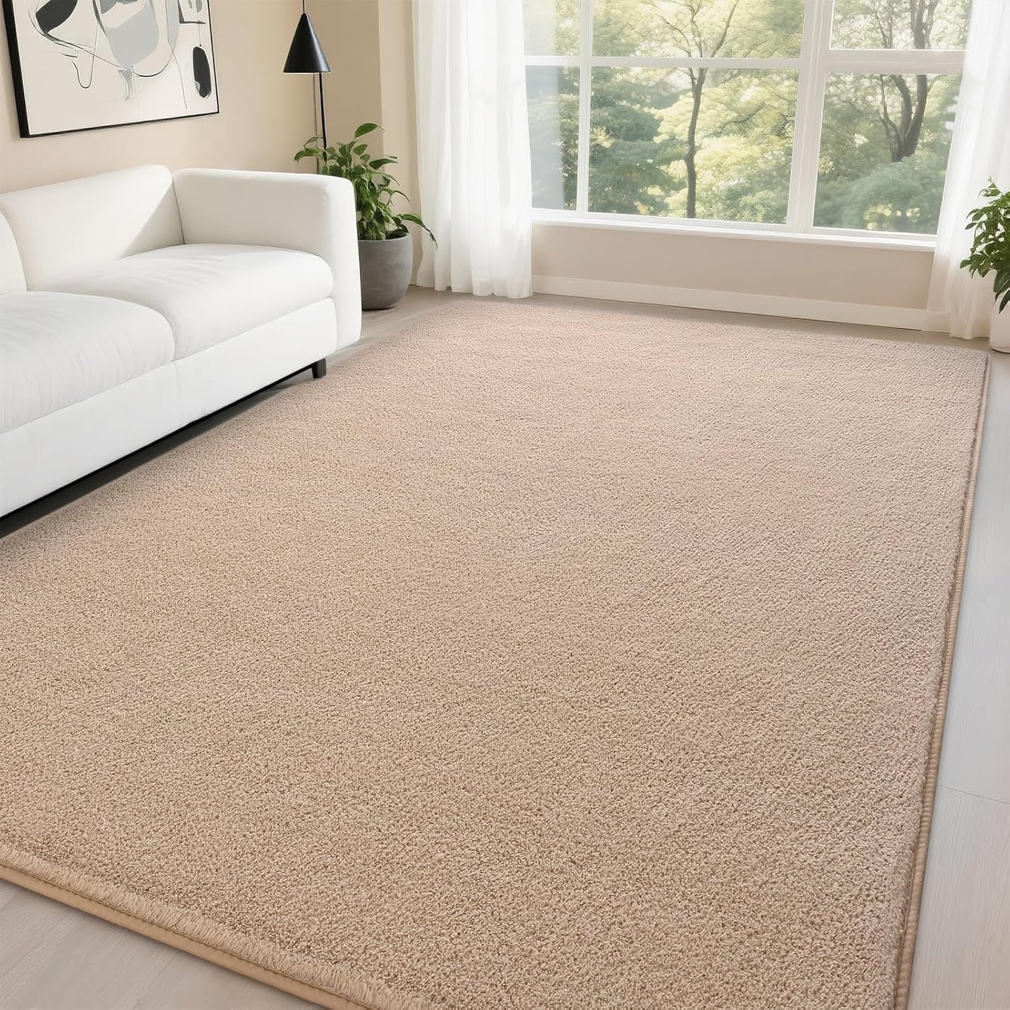 DweIke Modern Area Rugs for Living Room Bedroom, 4x6 Navy Blue Thickened Memory-Foam Throw Carpet, Super Soft Kids Boys Girls Rug, Non-Slip and Washable Carpets for Dorm Nursery Classroom Decor
