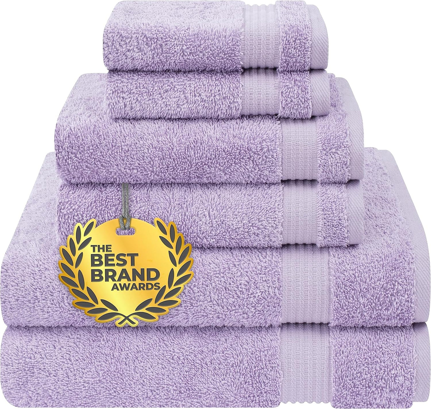 Cotton Paradise 6 Piece Towel Set, 100% Cotton Soft Absorbent Turkish Towels for Bathroom, 2 Bath Towels 2 Hand Towels 2 Washcloths, Beige Towel Set