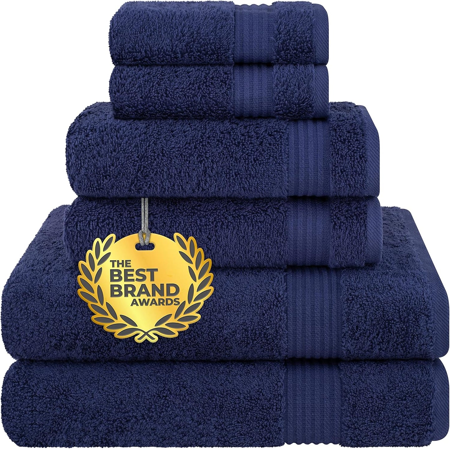 Cotton Paradise 6 Piece Towel Set, 100% Cotton Soft Absorbent Turkish Towels for Bathroom, 2 Bath Towels 2 Hand Towels 2 Washcloths, Beige Towel Set