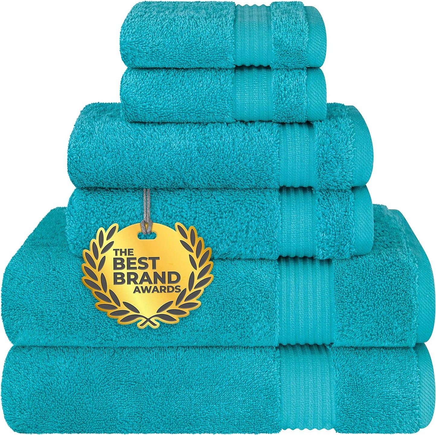 Cotton Paradise 6 Piece Towel Set, 100% Cotton Soft Absorbent Turkish Towels for Bathroom, 2 Bath Towels 2 Hand Towels 2 Washcloths, Beige Towel Set