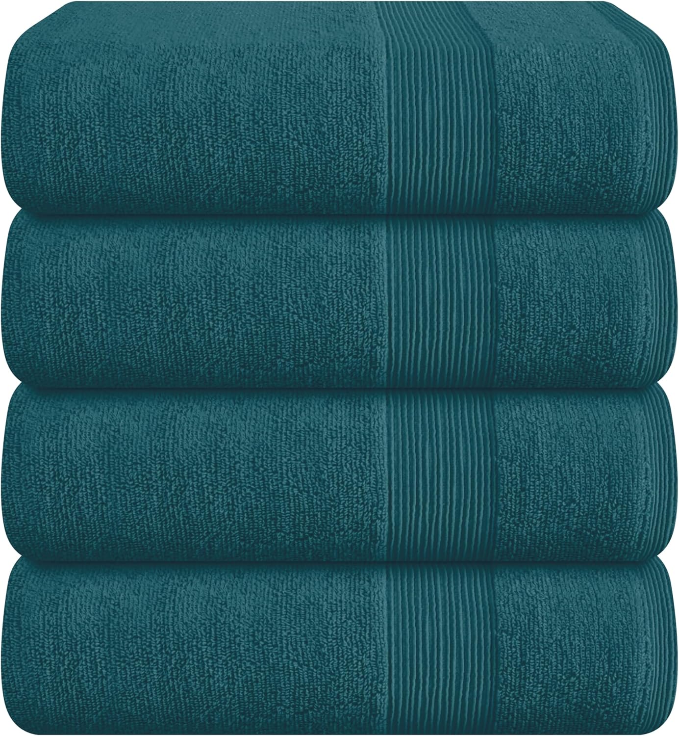Belizzi Home 4 Pack Bath Towel Set 27x54, 100% Ring Spun Cotton, Ultra Soft Highly Absorbent Machine Washable Hotel Spa Quality Bath Towels for Bathroom, 4 Bath Towels Black
