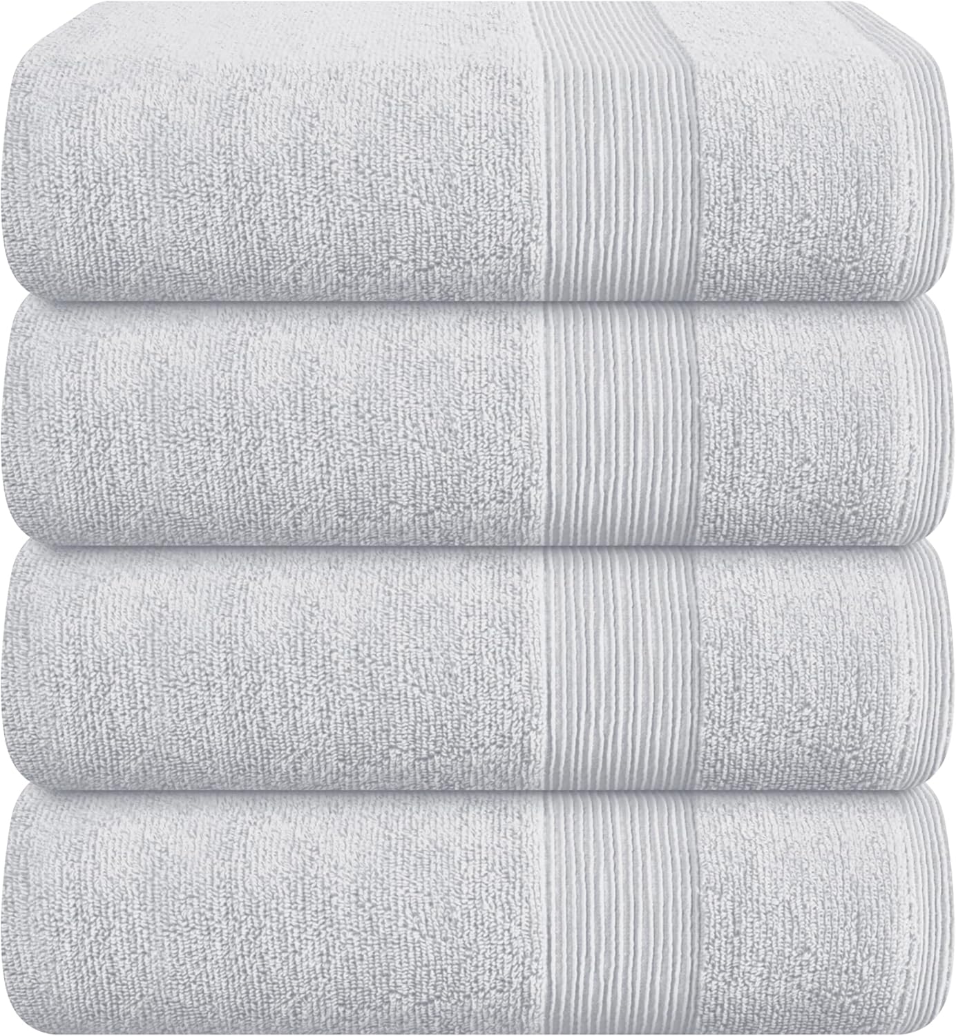 Belizzi Home 4 Pack Bath Towel Set 27x54, 100% Ring Spun Cotton, Ultra Soft Highly Absorbent Machine Washable Hotel Spa Quality Bath Towels for Bathroom, 4 Bath Towels Black