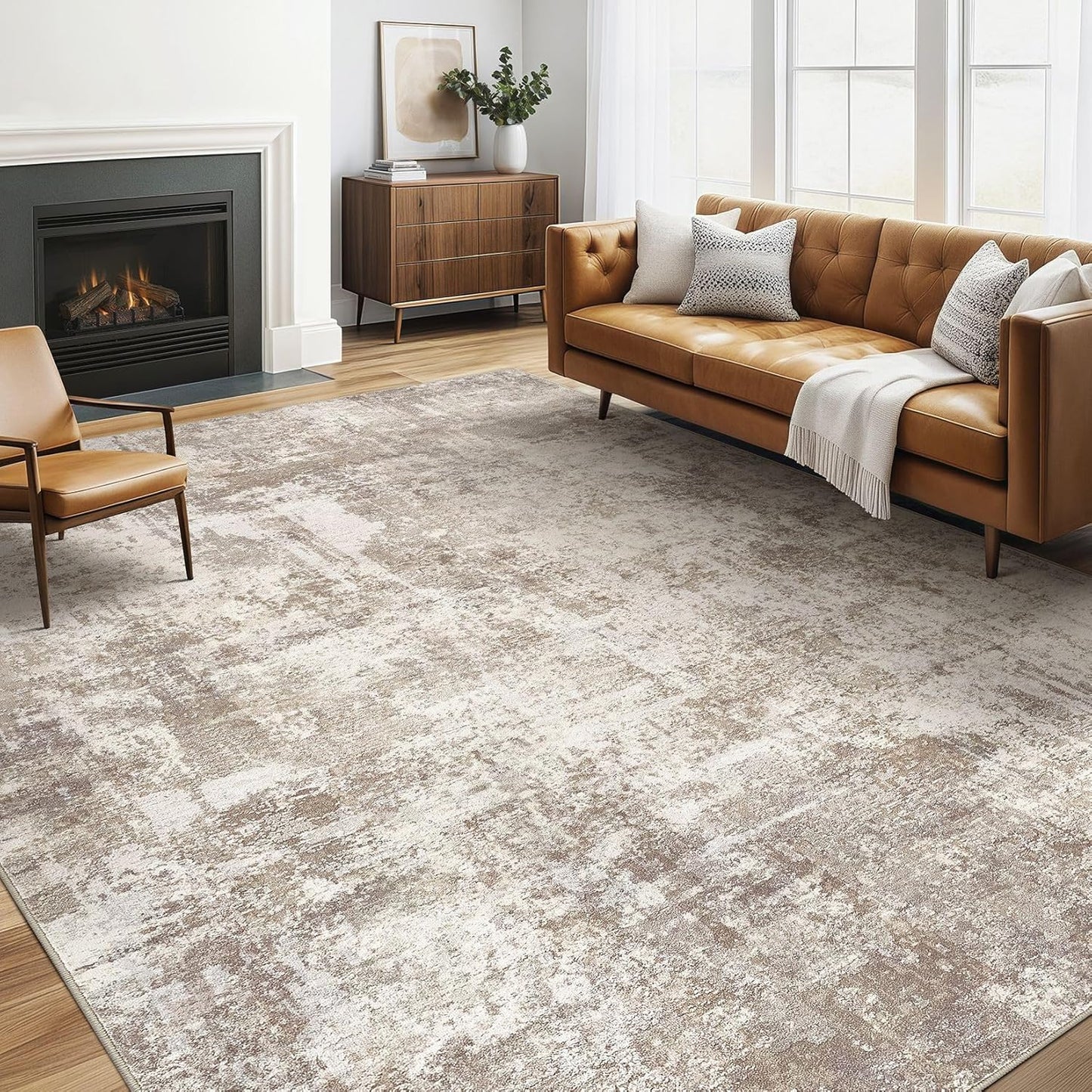 Area Rugs 9x12 Living Room: Washable Large Abstract Modern Soft Rugs Stain Resistant Indoor Floor Non Slip Accent Carpet for Bedroom Nursery Playroom Office Dining Room Dorm Home Decor- Gray Gold