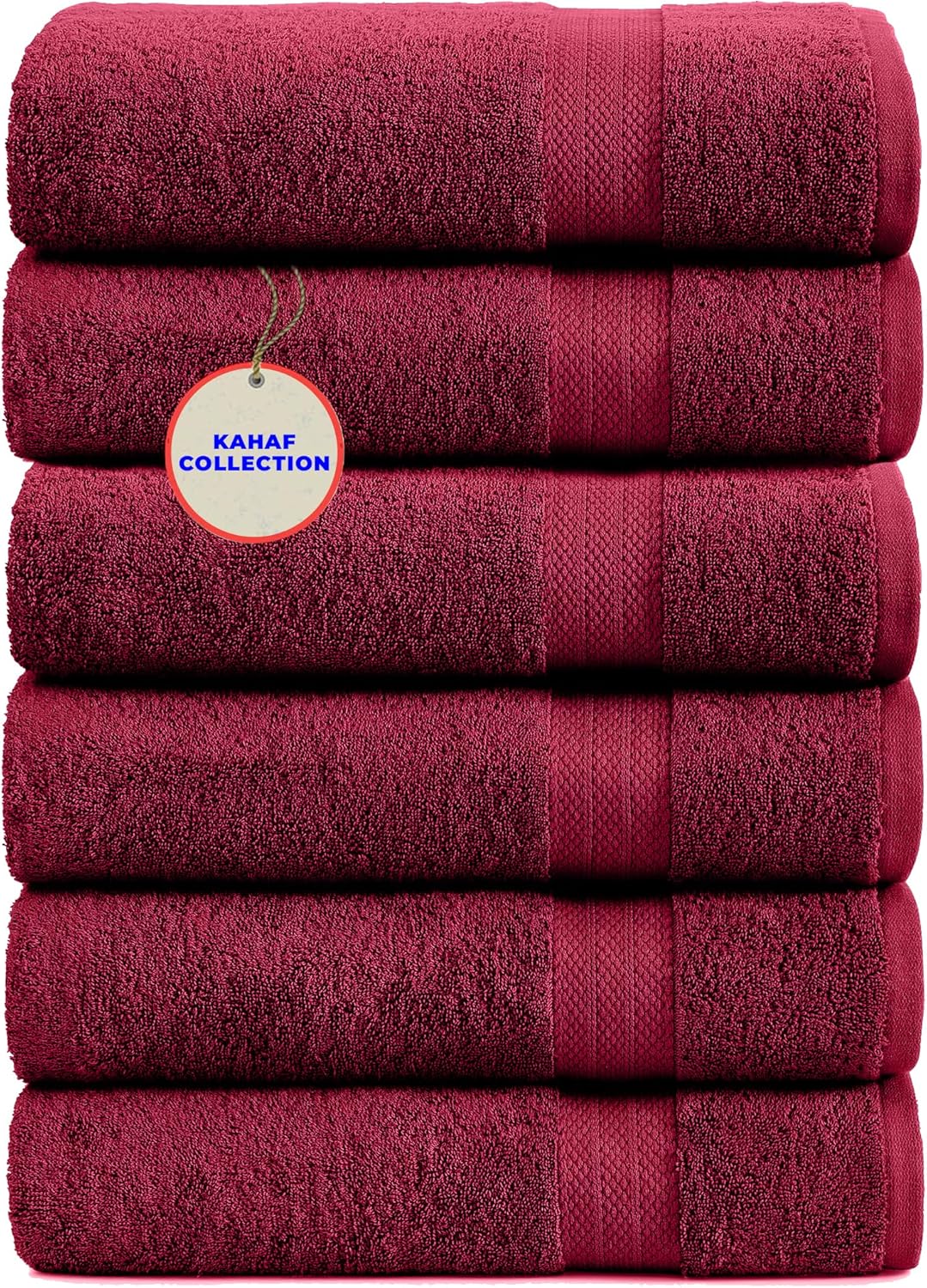 100% Cotton Bath Towels, 24x48 Pack of 6 Towels, Quick Dry, Highly Absorbent, Soft Feel Towel, Gym, Spa, Bathroom, Shower, Pool, Luxury Soft Towels (Grey, 24x48-6 Pack)