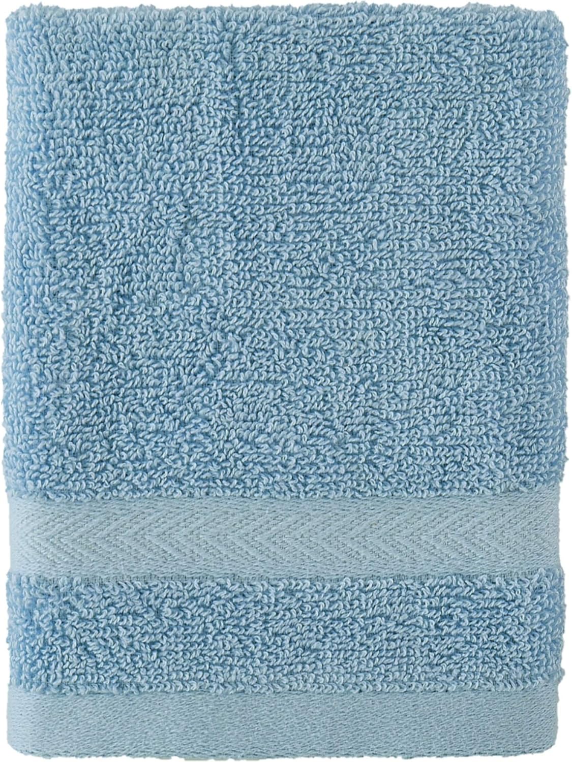 Tommy Hilfiger Modern American Solid Bath Towel, 30 X 54 Inches, 100% Cotton 574 GSM (Steel Grey)