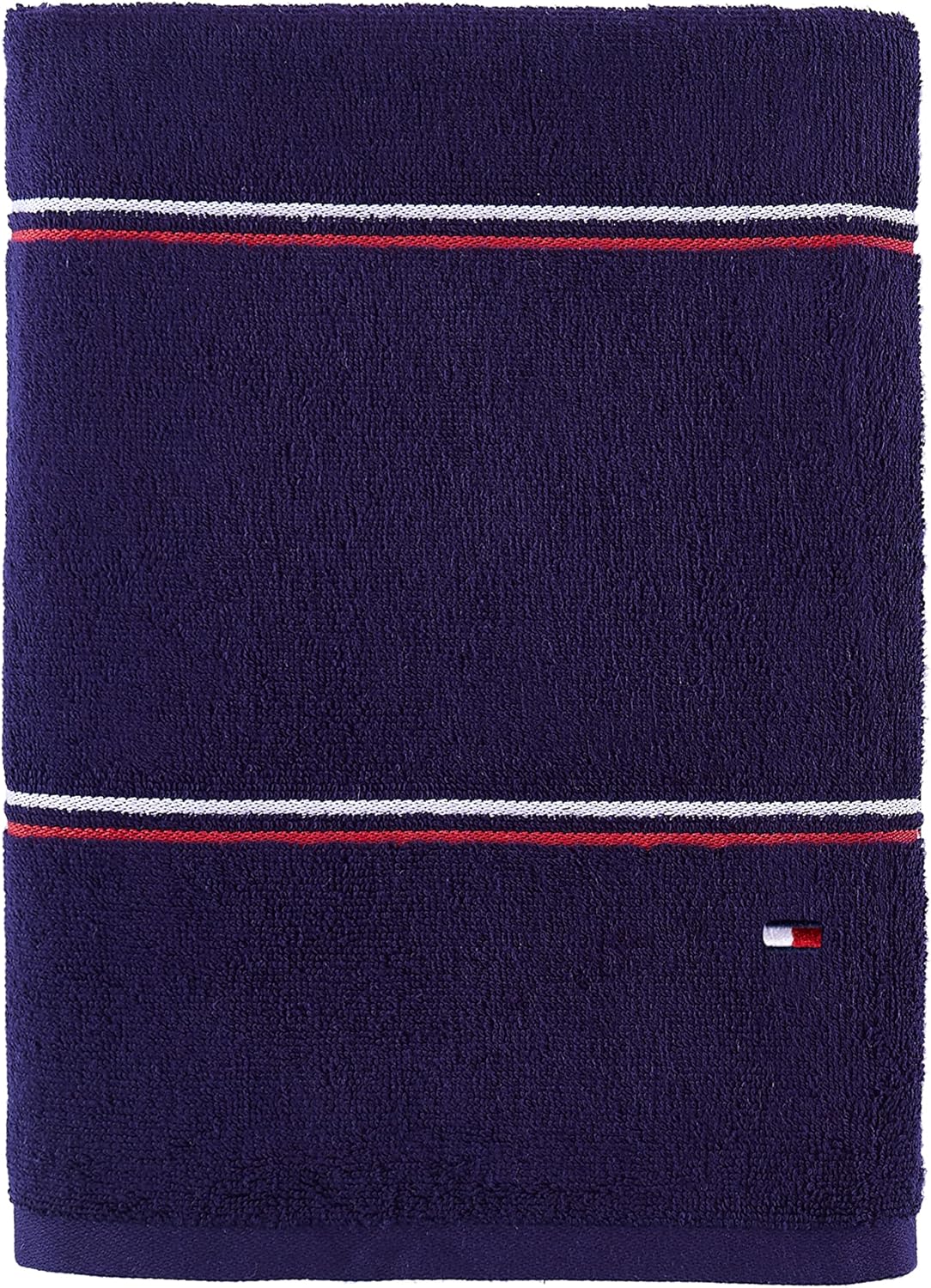 Tommy Hilfiger Modern American Solid Bath Towel, 30 X 54 Inches, 100% Cotton 574 GSM (Steel Grey)