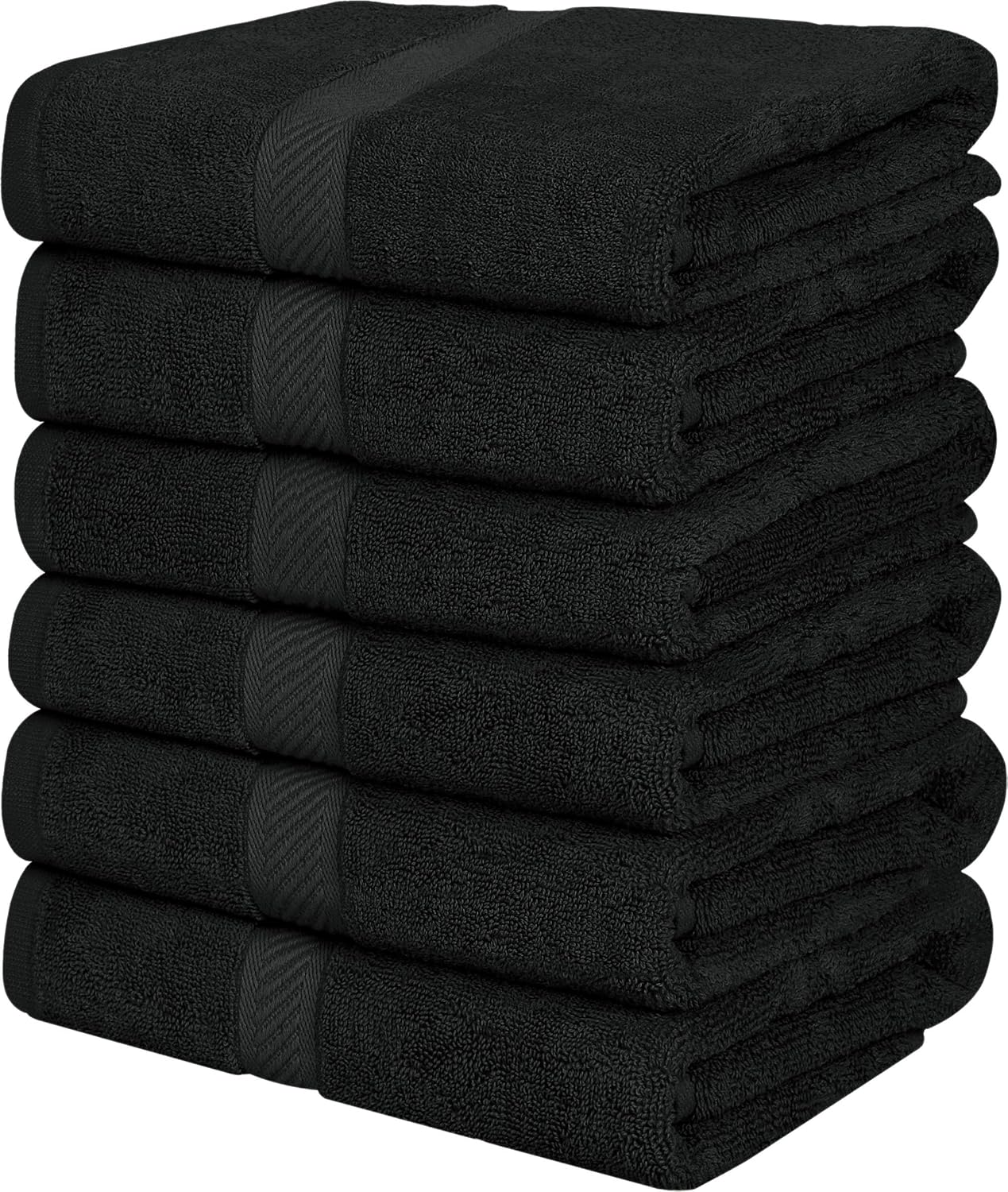 Utopia Towels 6 Pack Medium Bath Towel Set, 24 by 48 Inches, 500 GSM 100% Ring Spun Cotton, Lightweight and Highly Absorbent Quick Drying Premium Towels for Hotel, Spa and Bathroom, White