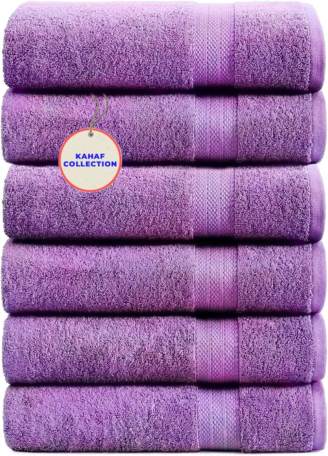 100% Cotton Bath Towels, 24x48 Pack of 6 Towels, Quick Dry, Highly Absorbent, Soft Feel Towel, Gym, Spa, Bathroom, Shower, Pool, Luxury Soft Towels (Grey, 24x48-6 Pack)