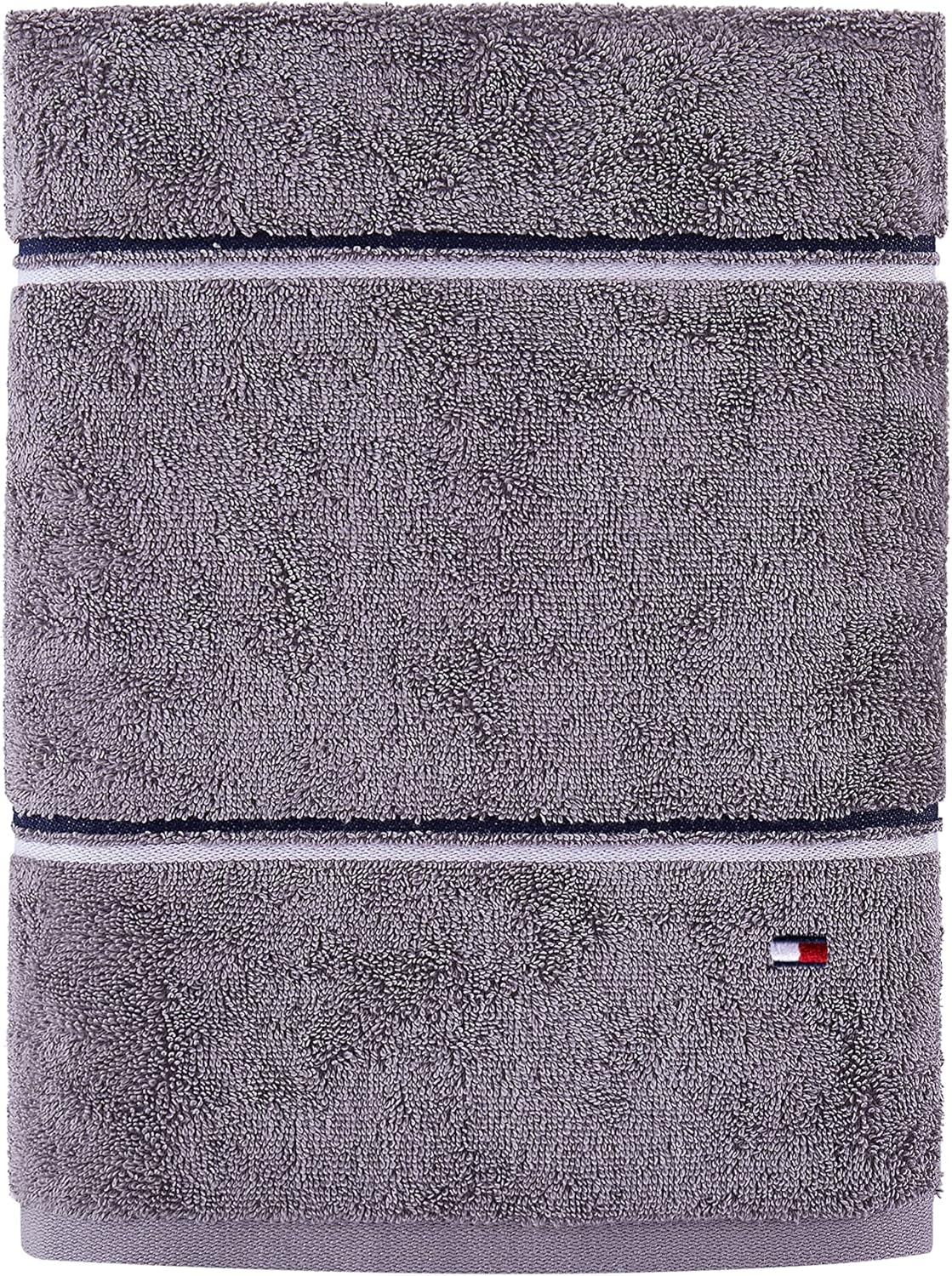 Tommy Hilfiger Modern American Solid Bath Towel, 30 X 54 Inches, 100% Cotton 574 GSM (Steel Grey)