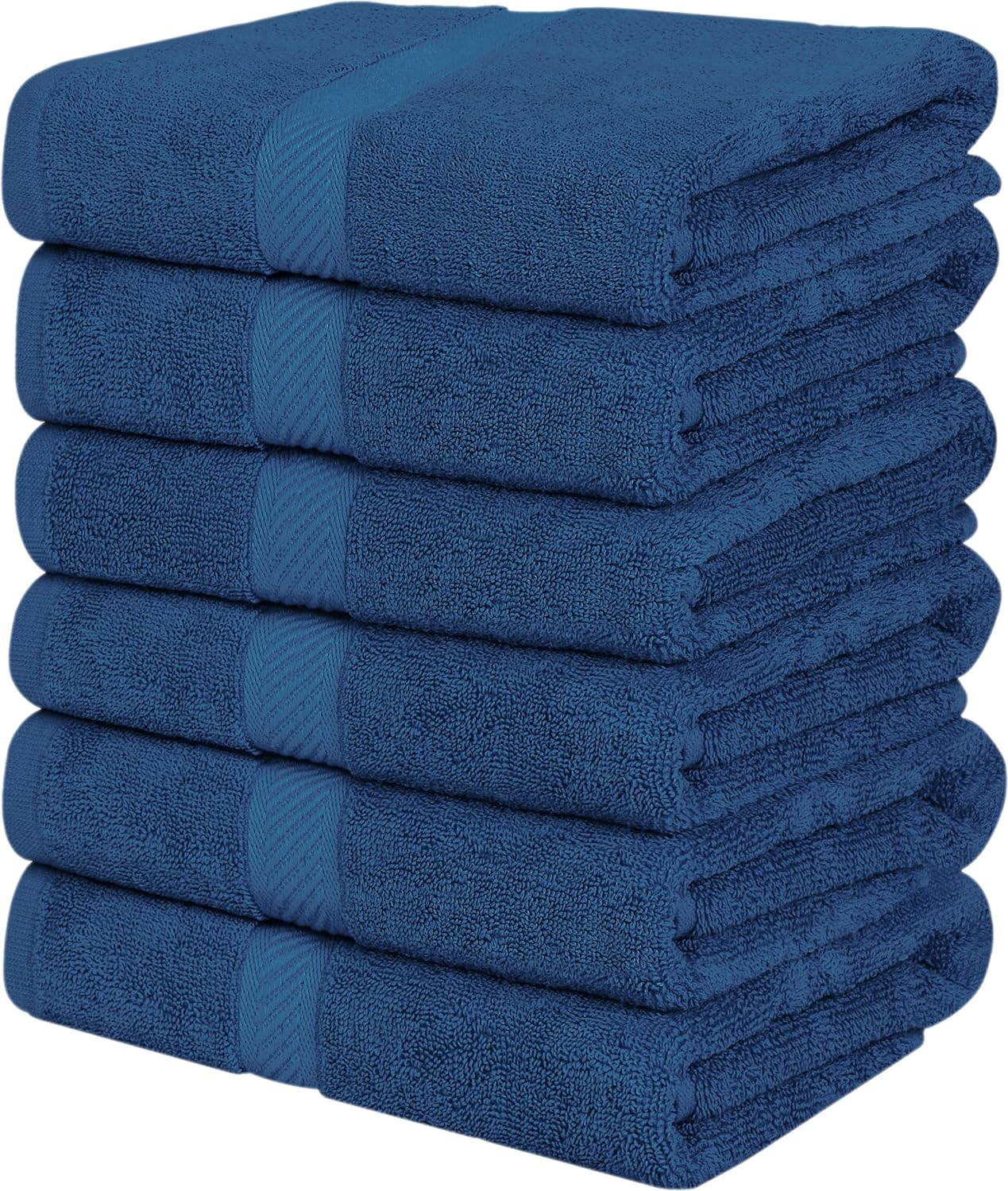 Utopia Towels 6 Pack Medium Bath Towel Set, 24 by 48 Inches, 500 GSM 100% Ring Spun Cotton, Lightweight and Highly Absorbent Quick Drying Premium Towels for Hotel, Spa and Bathroom, White