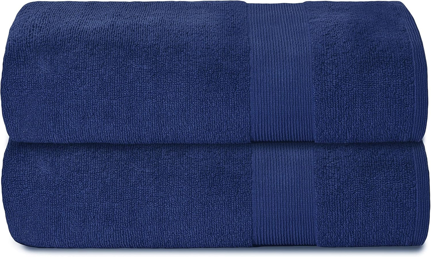 Belizzi Home 4 Pack Bath Towel Set 27x54, 100% Ring Spun Cotton, Ultra Soft Highly Absorbent Machine Washable Hotel Spa Quality Bath Towels for Bathroom, 4 Bath Towels Black