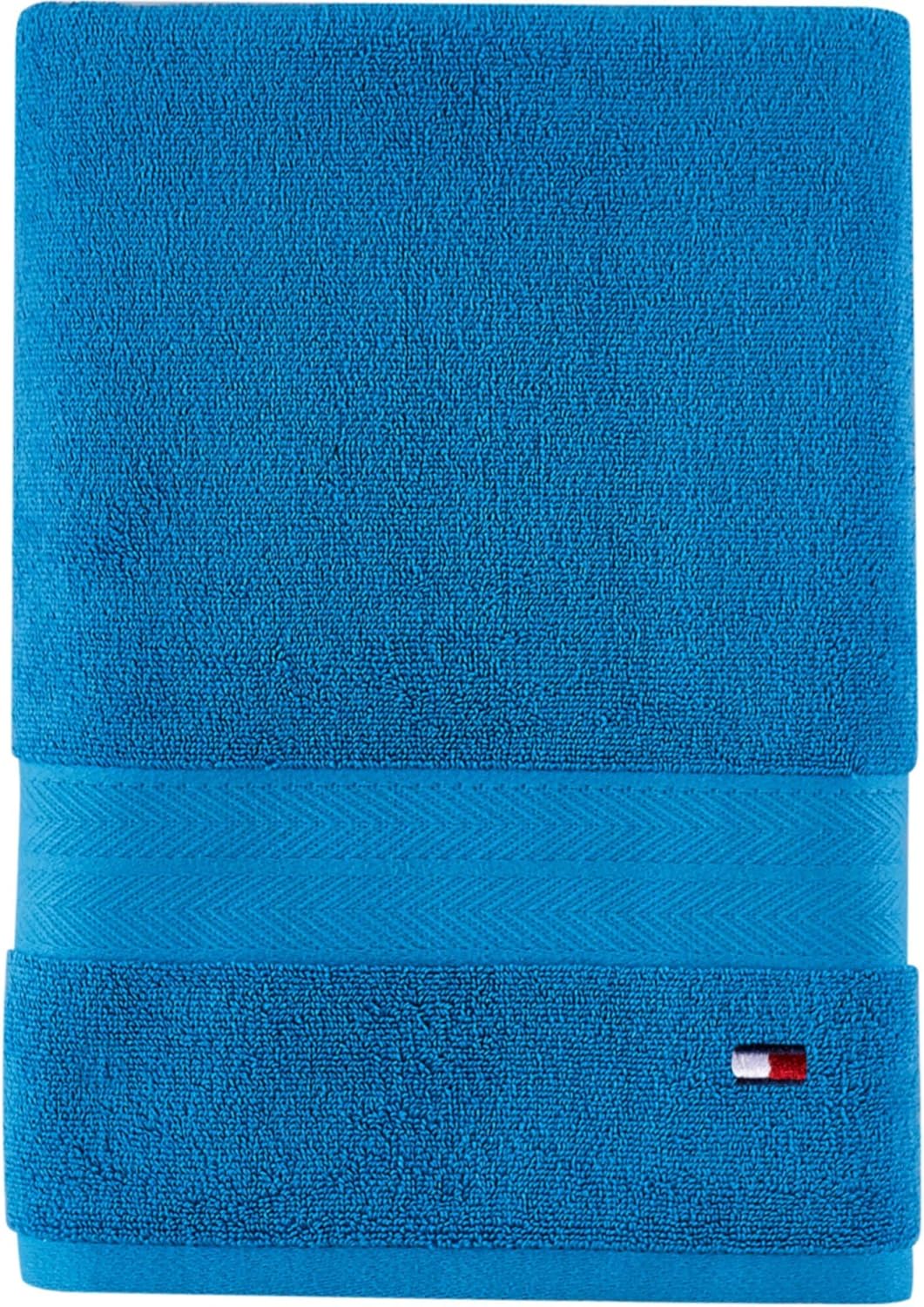 Tommy Hilfiger Modern American Solid Bath Towel, 30 X 54 Inches, 100% Cotton 574 GSM (Steel Grey)