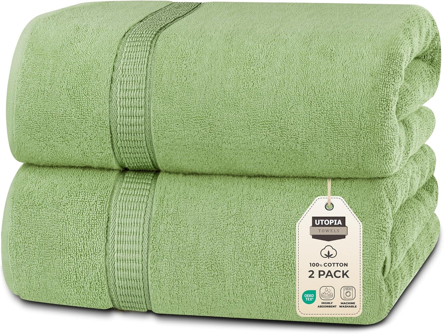 Utopia Towels Luxurious Jumbo Bath Sheet 2 Piece, 600 GSM, 35 by 70 Inches, 100% Ring Spun Cotton, Highly Absorbent and Quick Dry Extra Large Bath Towel, Super Soft Towel, Grey