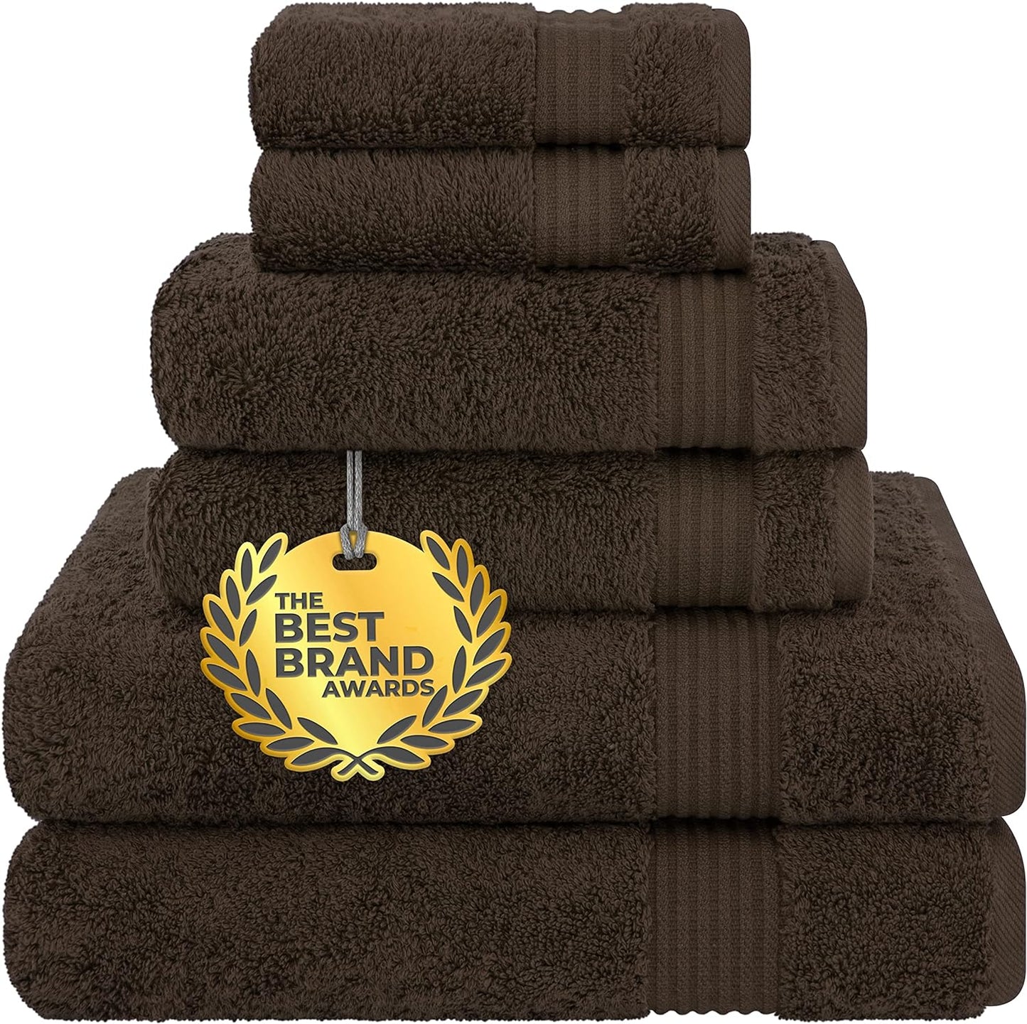 Cotton Paradise 6 Piece Towel Set, 100% Cotton Soft Absorbent Turkish Towels for Bathroom, 2 Bath Towels 2 Hand Towels 2 Washcloths, Beige Towel Set