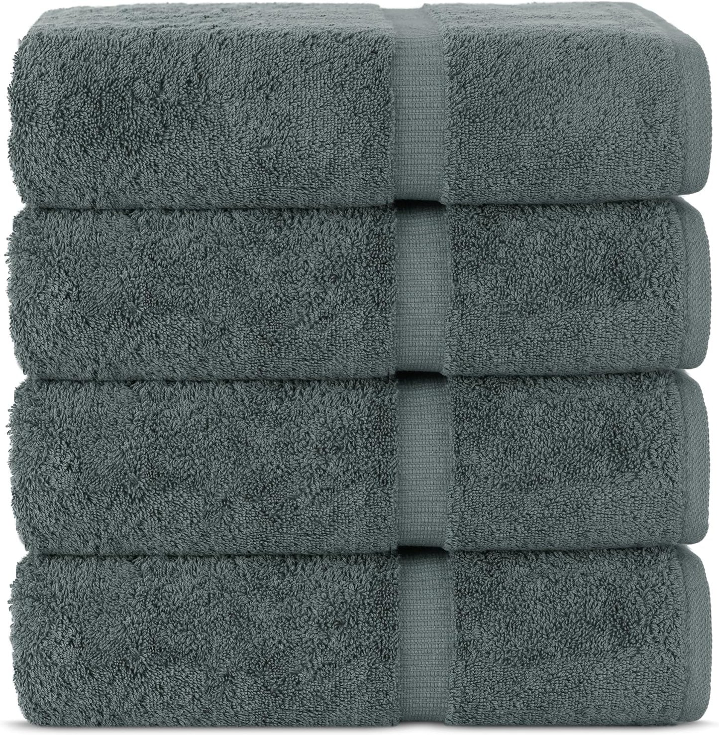 Chakir Turkish Linens | Hotel & Spa Quality 100% Cotton Premium Turkish Towels | Soft & Absorbent (4-Piece Bath Towels, Gray)