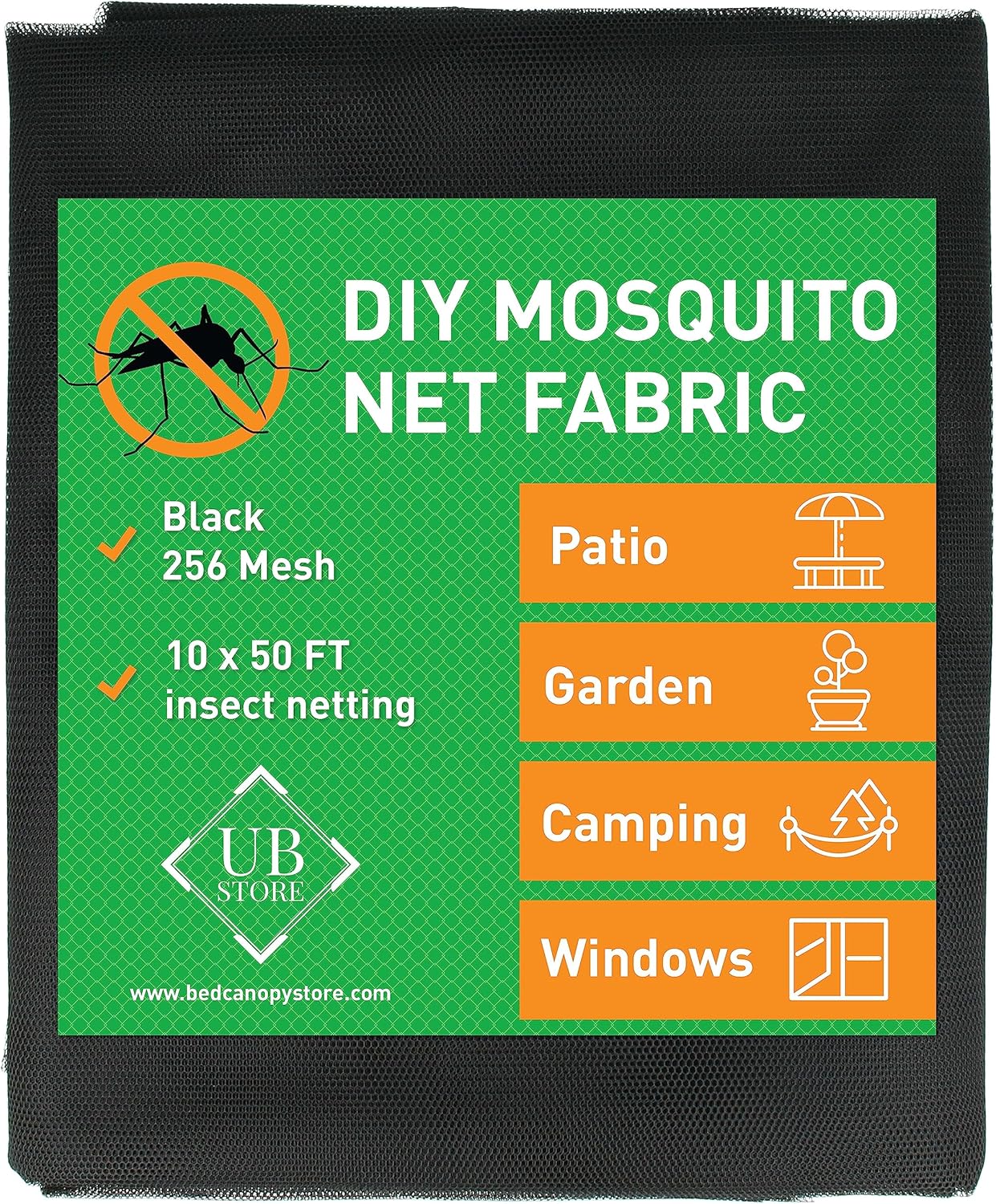 White DIY Mosquito Net Fabric | 10x20 FT Netting | Insect Cover for Garden, Patio, Outdoor & Windows | Multiple Sizes in Black, White & Green | Raised Bed Screen Mesh Barrier